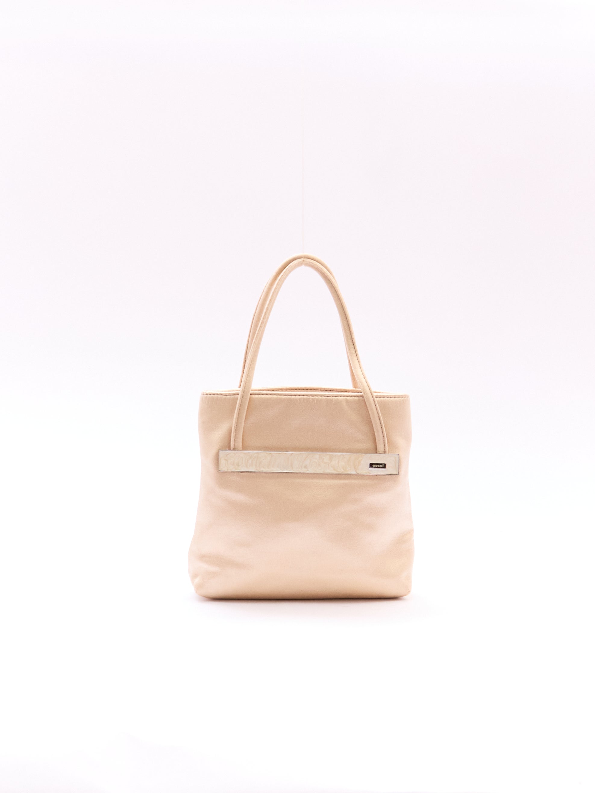 Gucci GG Beige Satin Mini Hand Bag