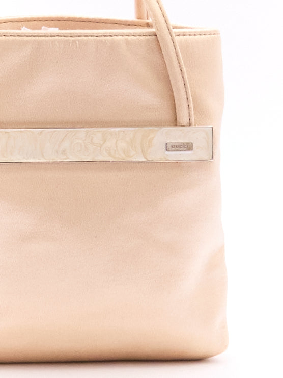 Gucci GG Beige Satin Mini Hand Bag