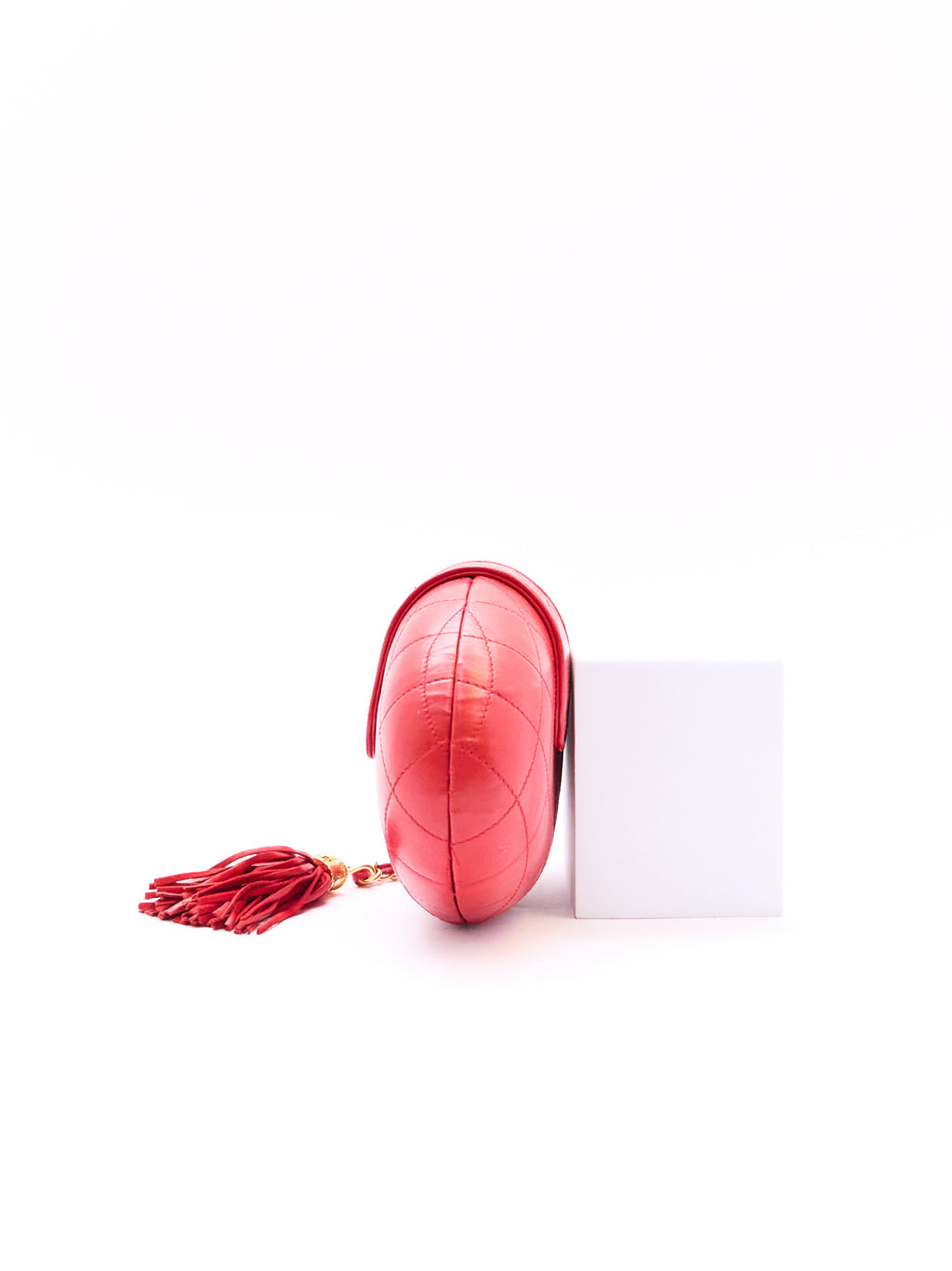90's Chanel Red Egg Clutch