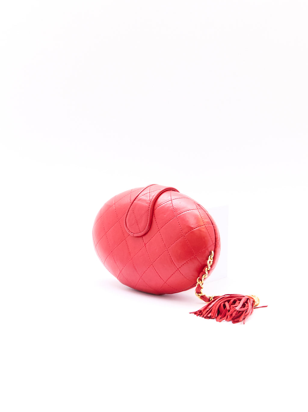 90's Chanel Red Egg Clutch