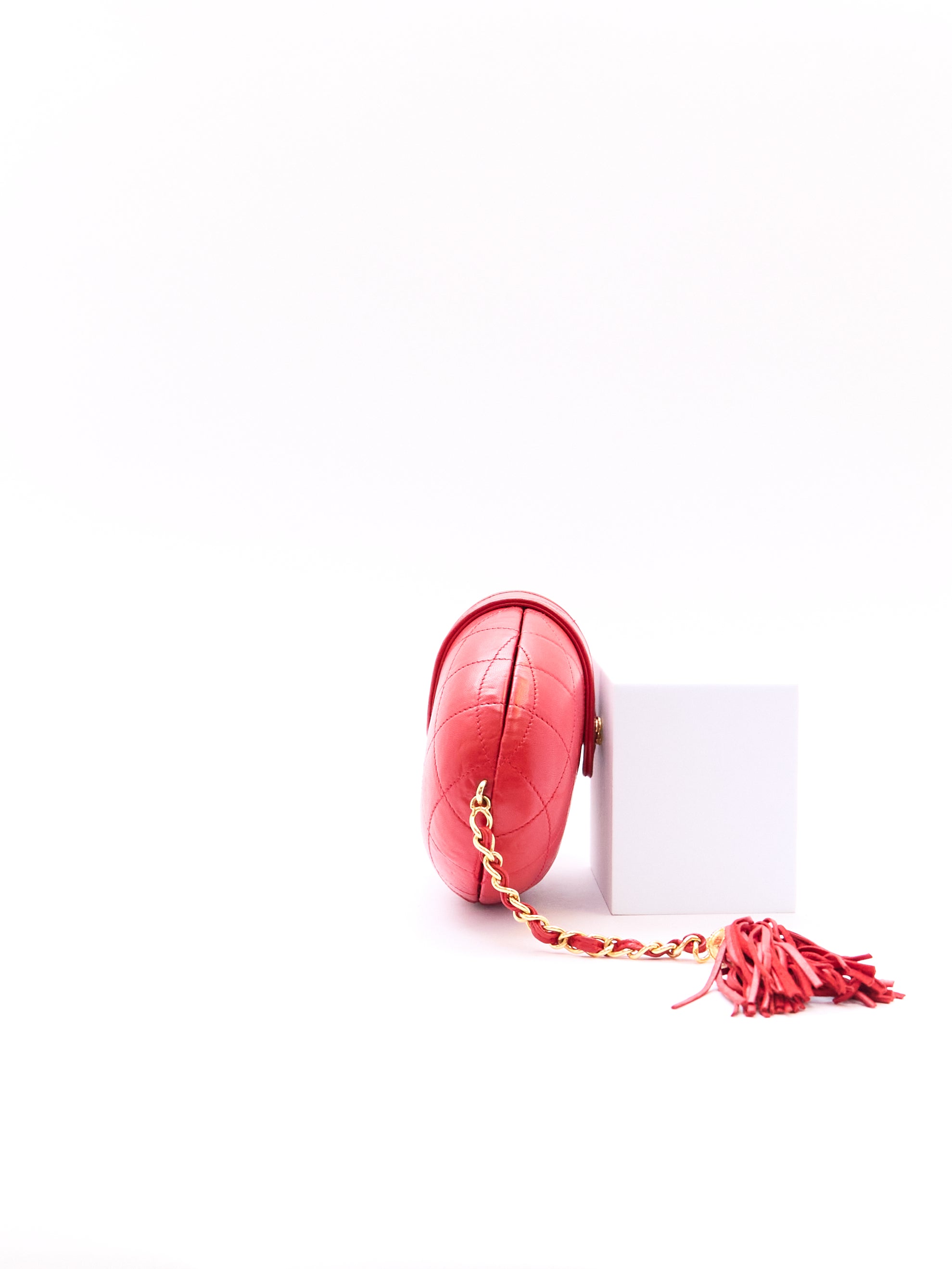 90's Chanel Red Egg Clutch