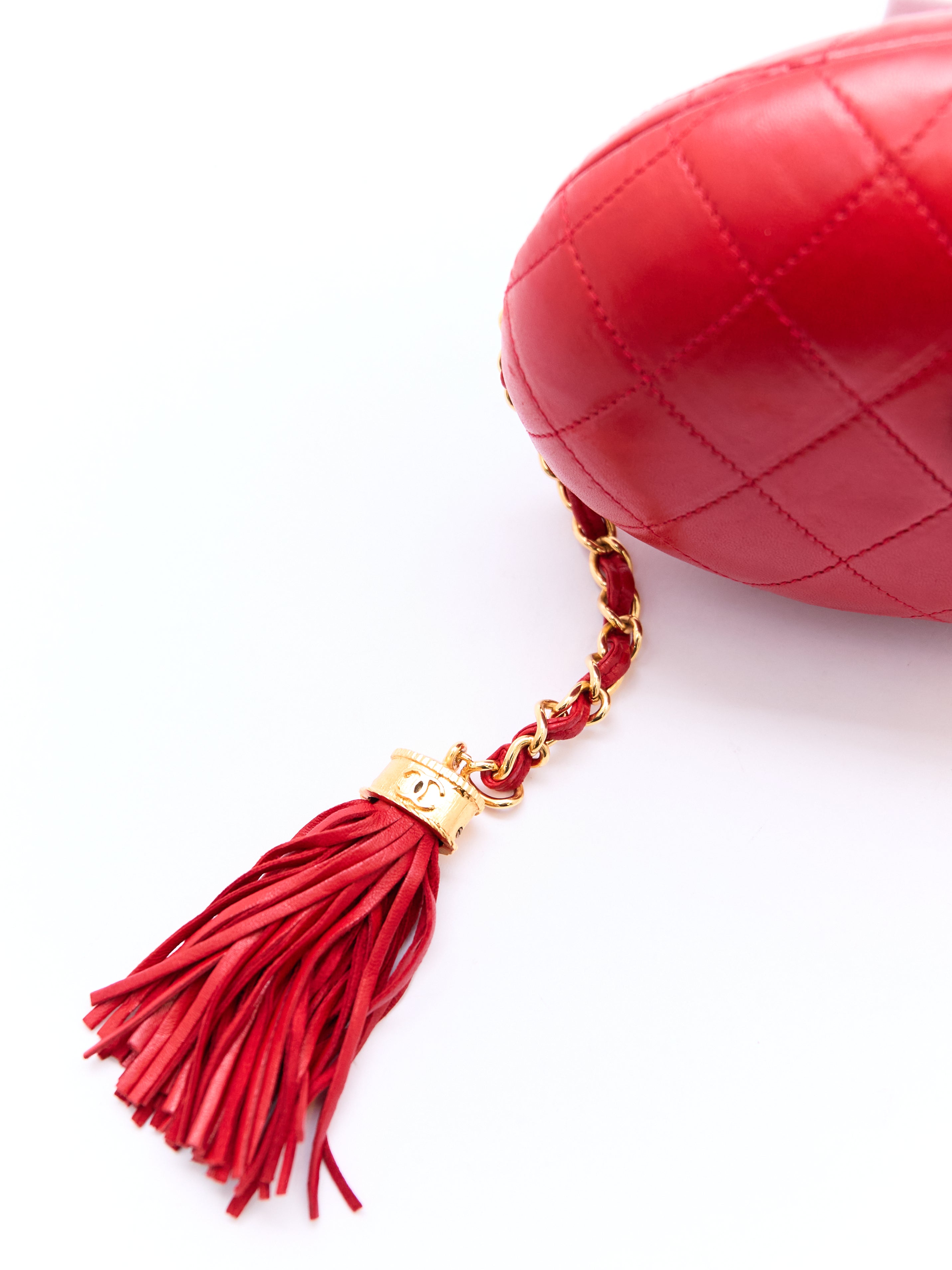 90's Chanel Red Egg Clutch