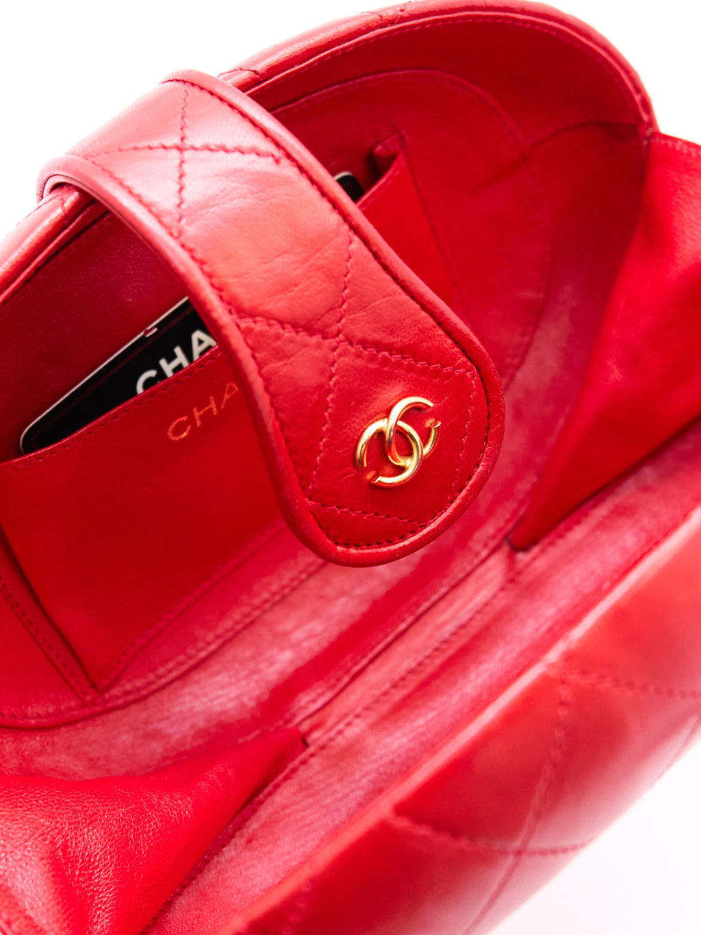 90's Chanel Red Egg Clutch