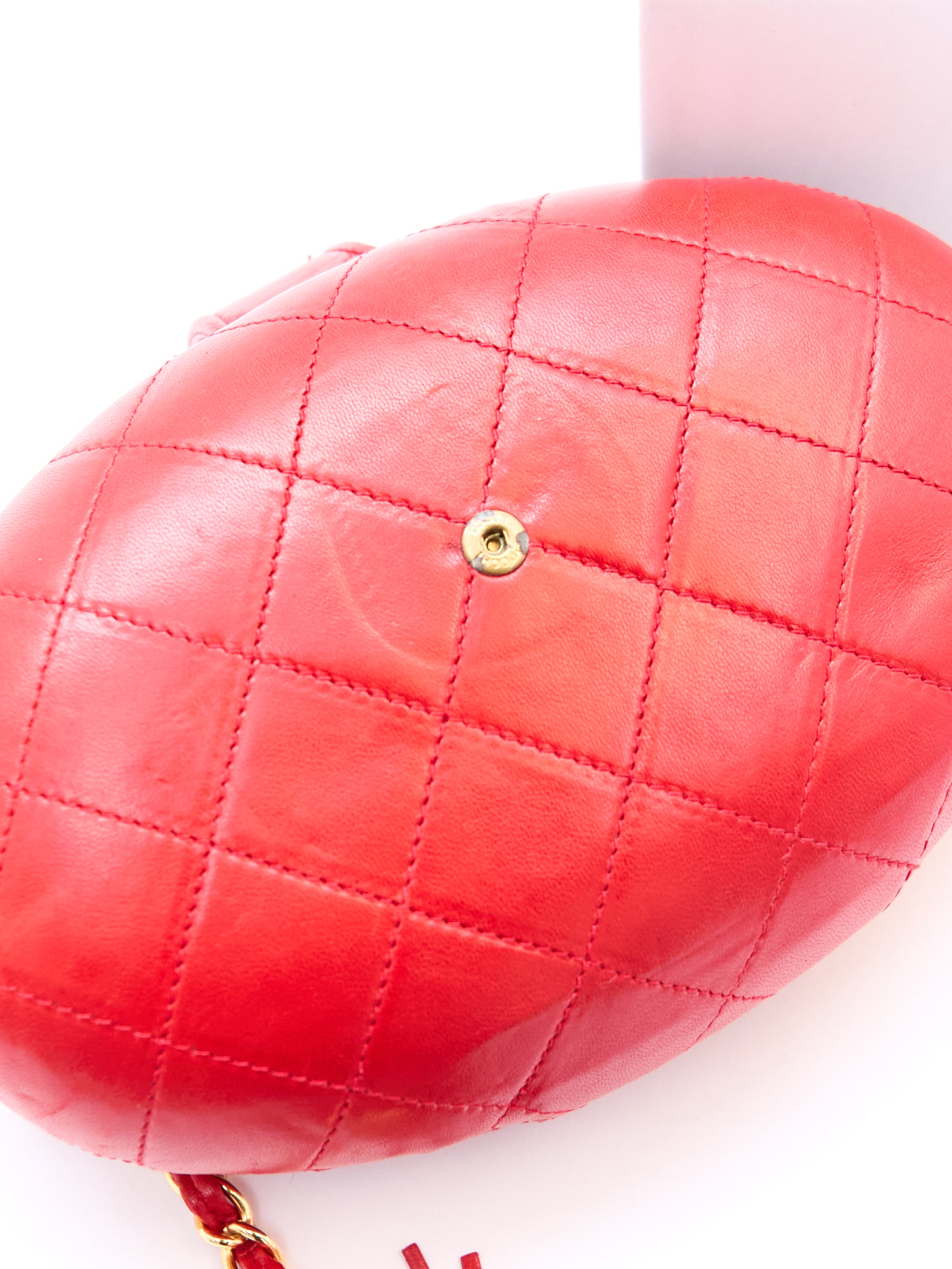 90's Chanel Red Egg Clutch