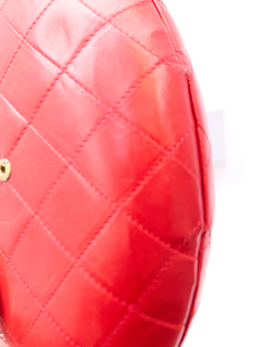 90's Chanel Red Egg Clutch