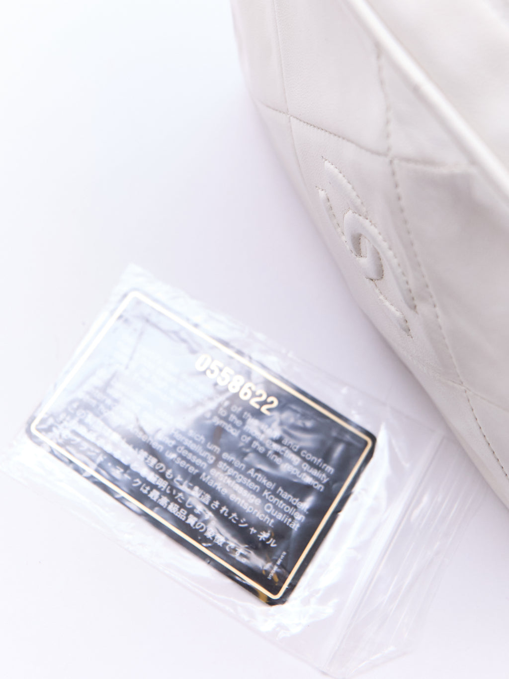 90's Chanel White Lambskin CC Camera Bag