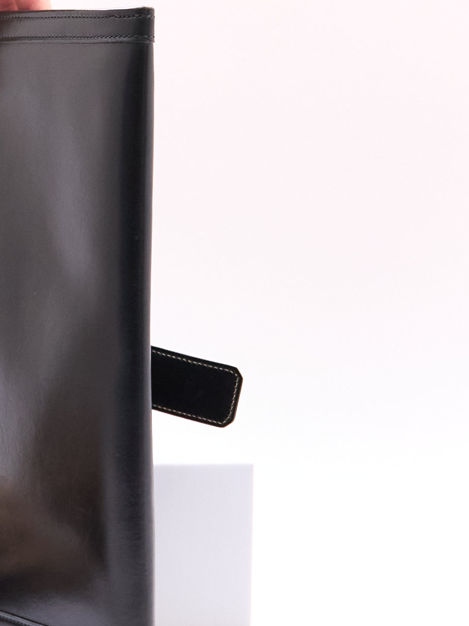 Hermes Black Leather Envelope Clutch