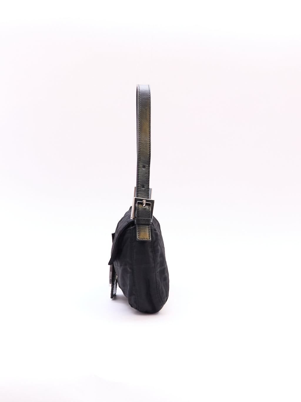 Fendi Black Zucca Monogram Print Baguette