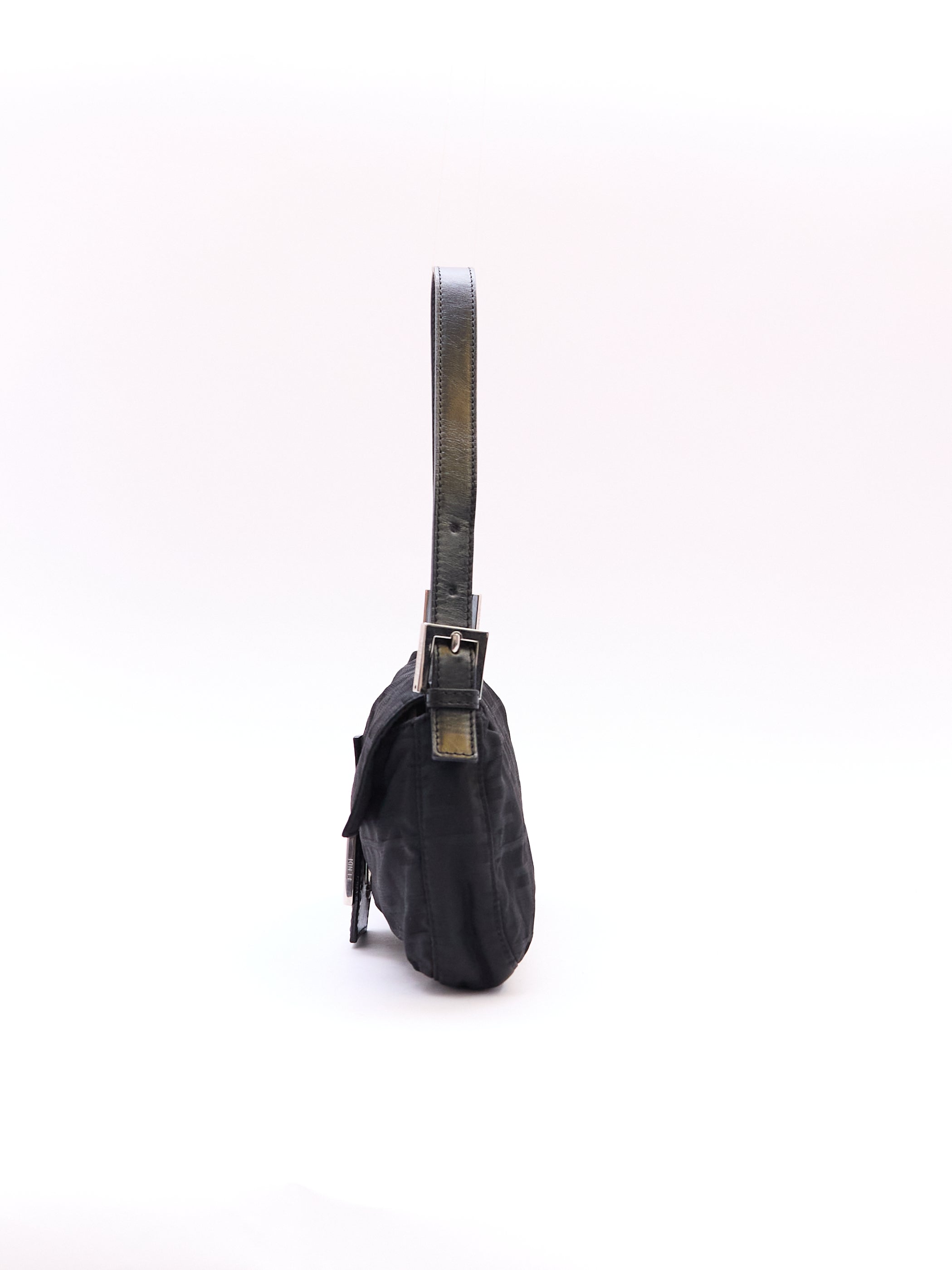 Fendi Black Zucca Monogram Print Baguette