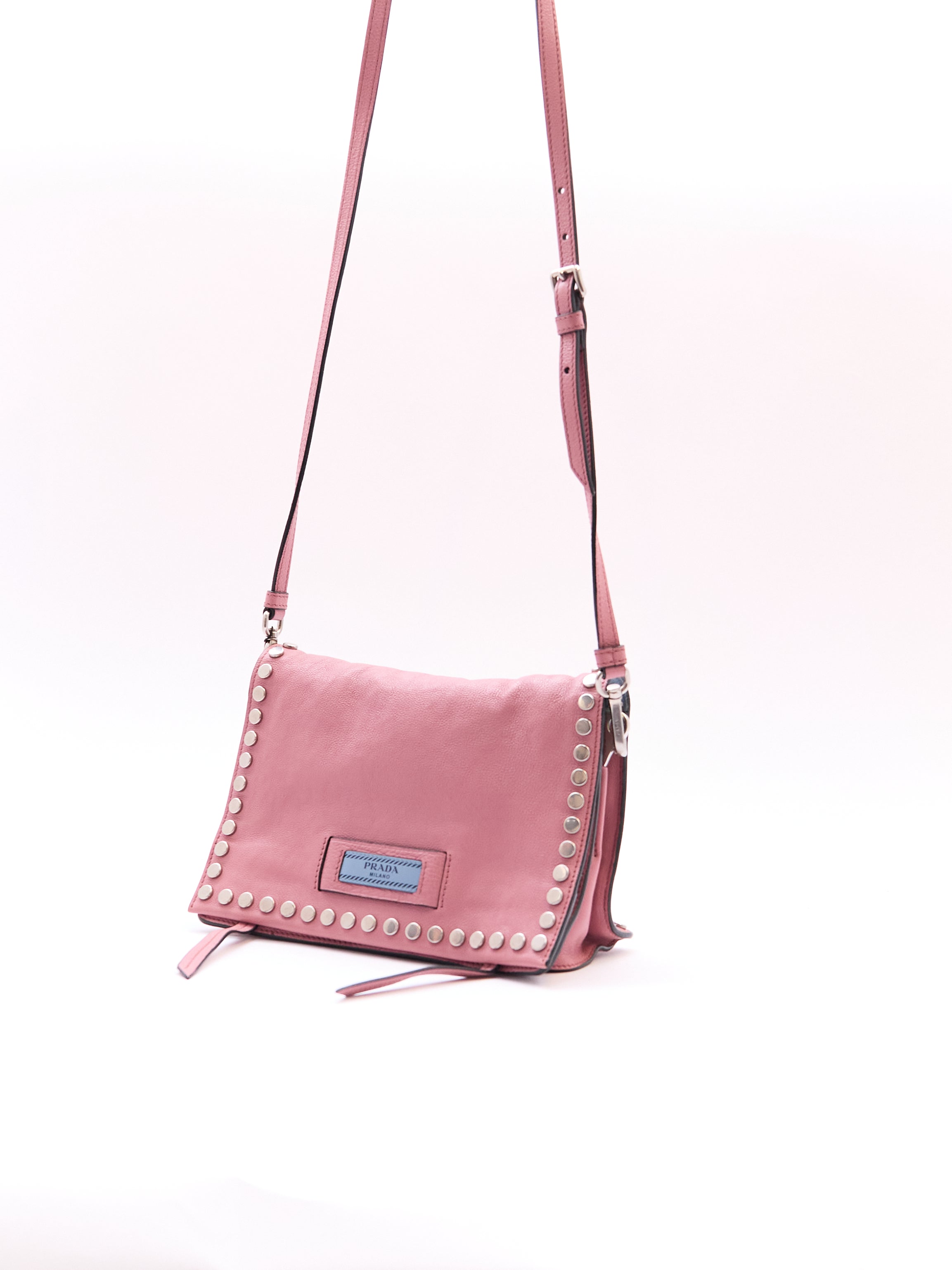 Prada Pink Studded Crossbody Bag