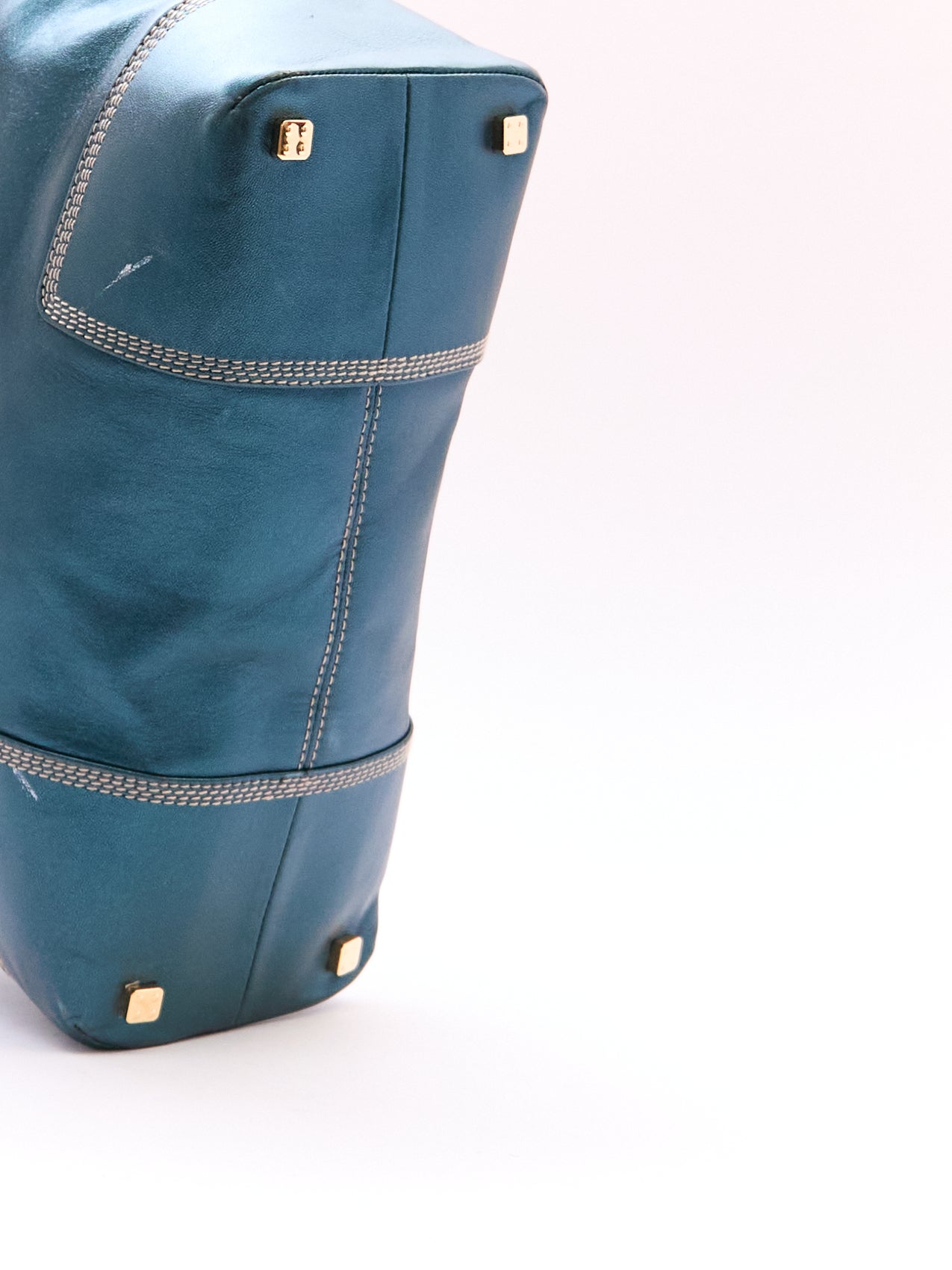 Loewe Blue Metallic Top Handle Bag