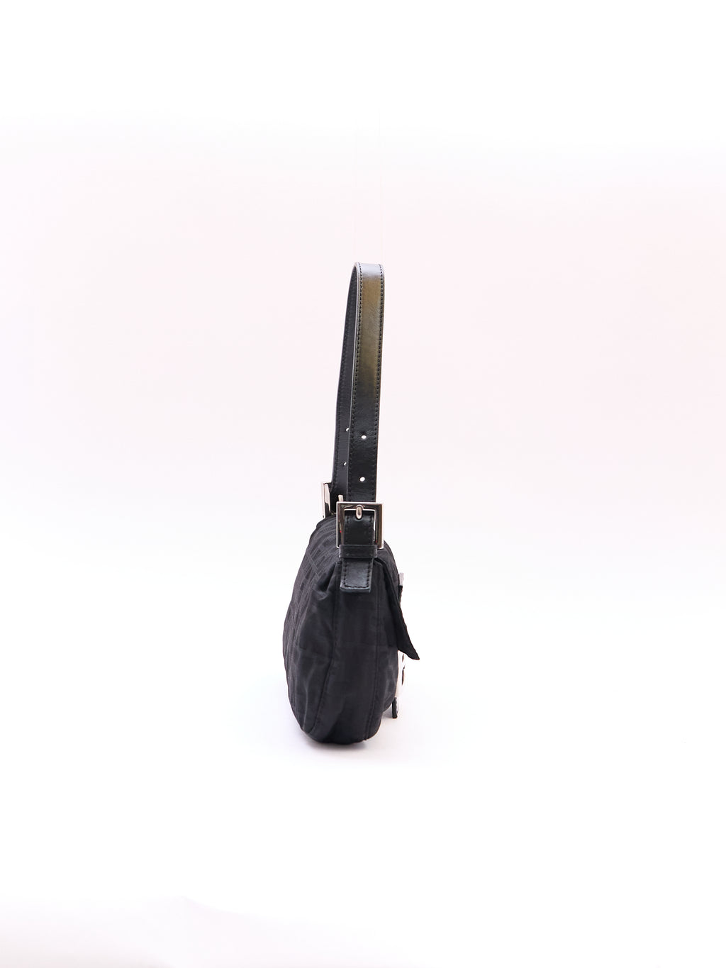 Fendi Black Zucca Monogram Print Baguette