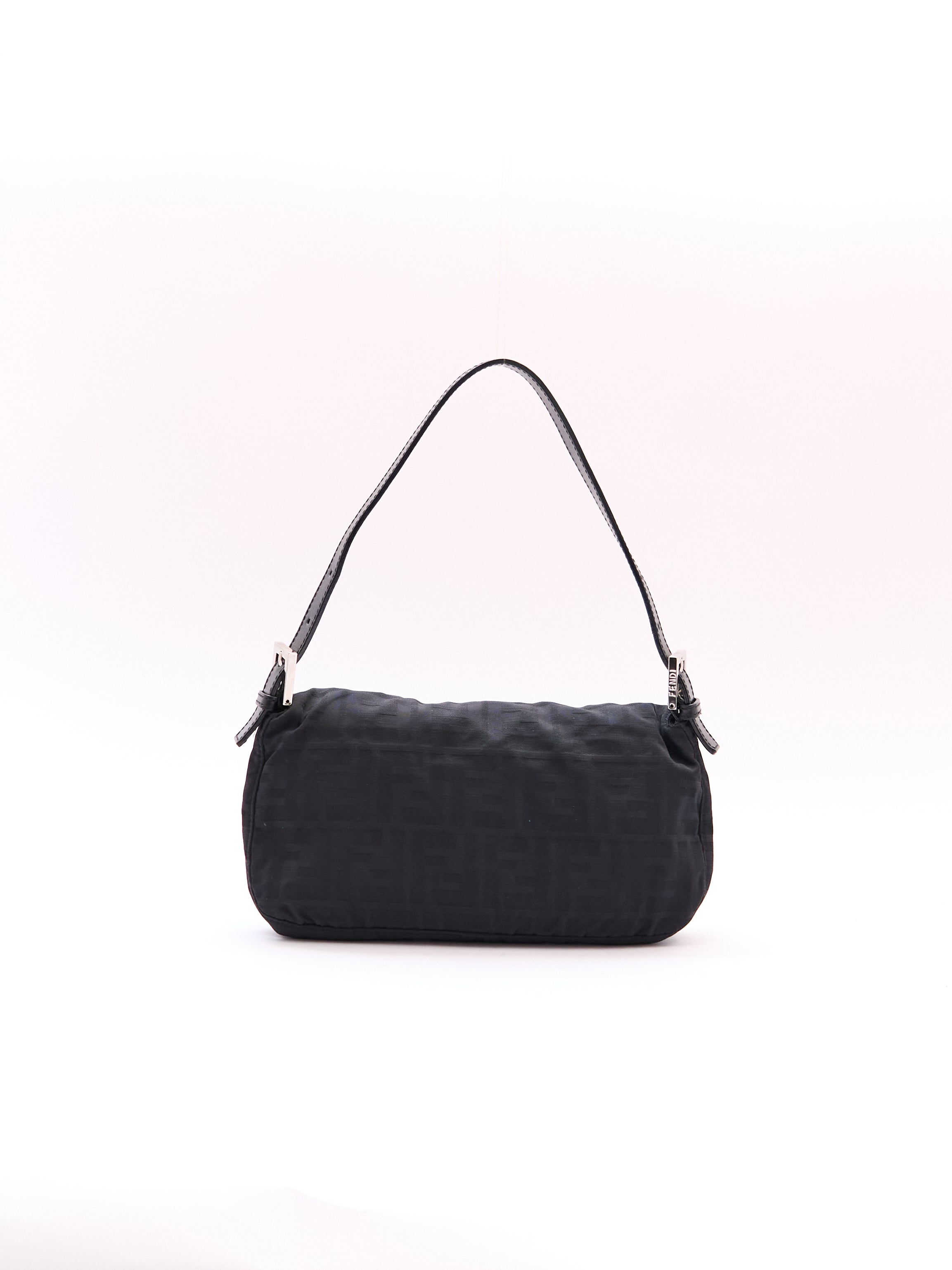 Fendi Black Zucca Monogram Print Baguette