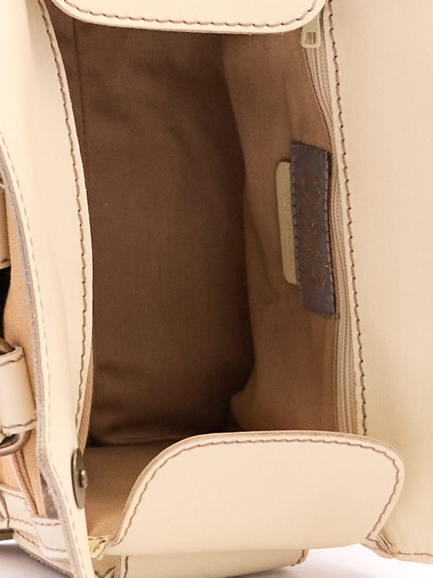 Dolce & Gabbana Cream Canvas Leather Boston Bag