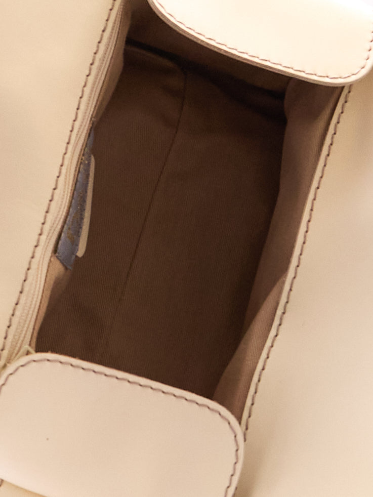 Dolce & Gabbana Cream Canvas Leather Boston Bag