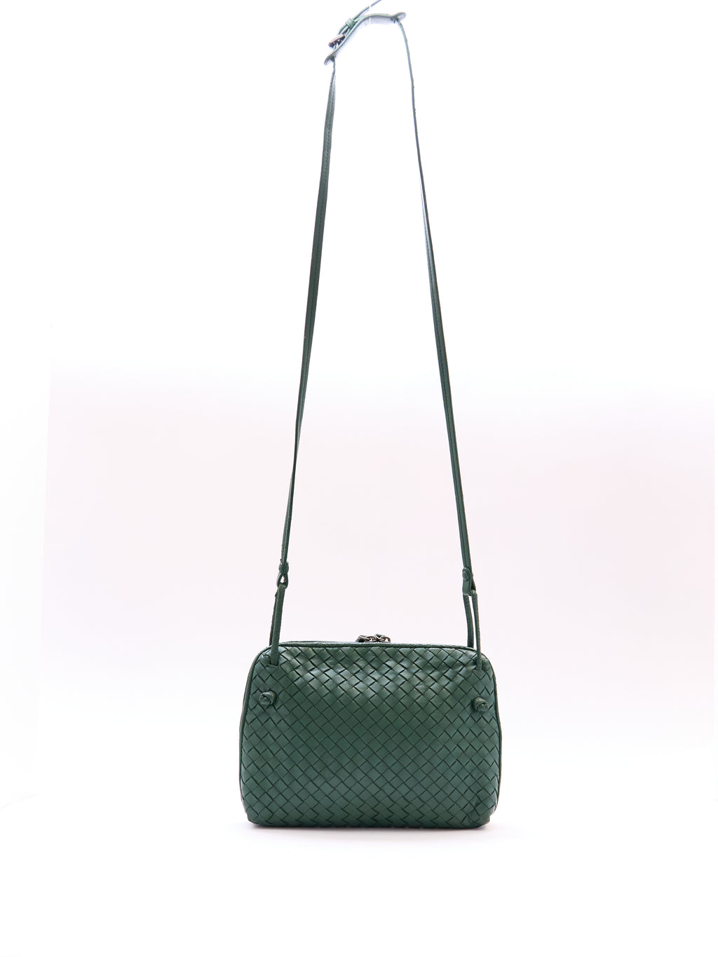 Bottega Veneta Green Intrecciato Leather Crossbody