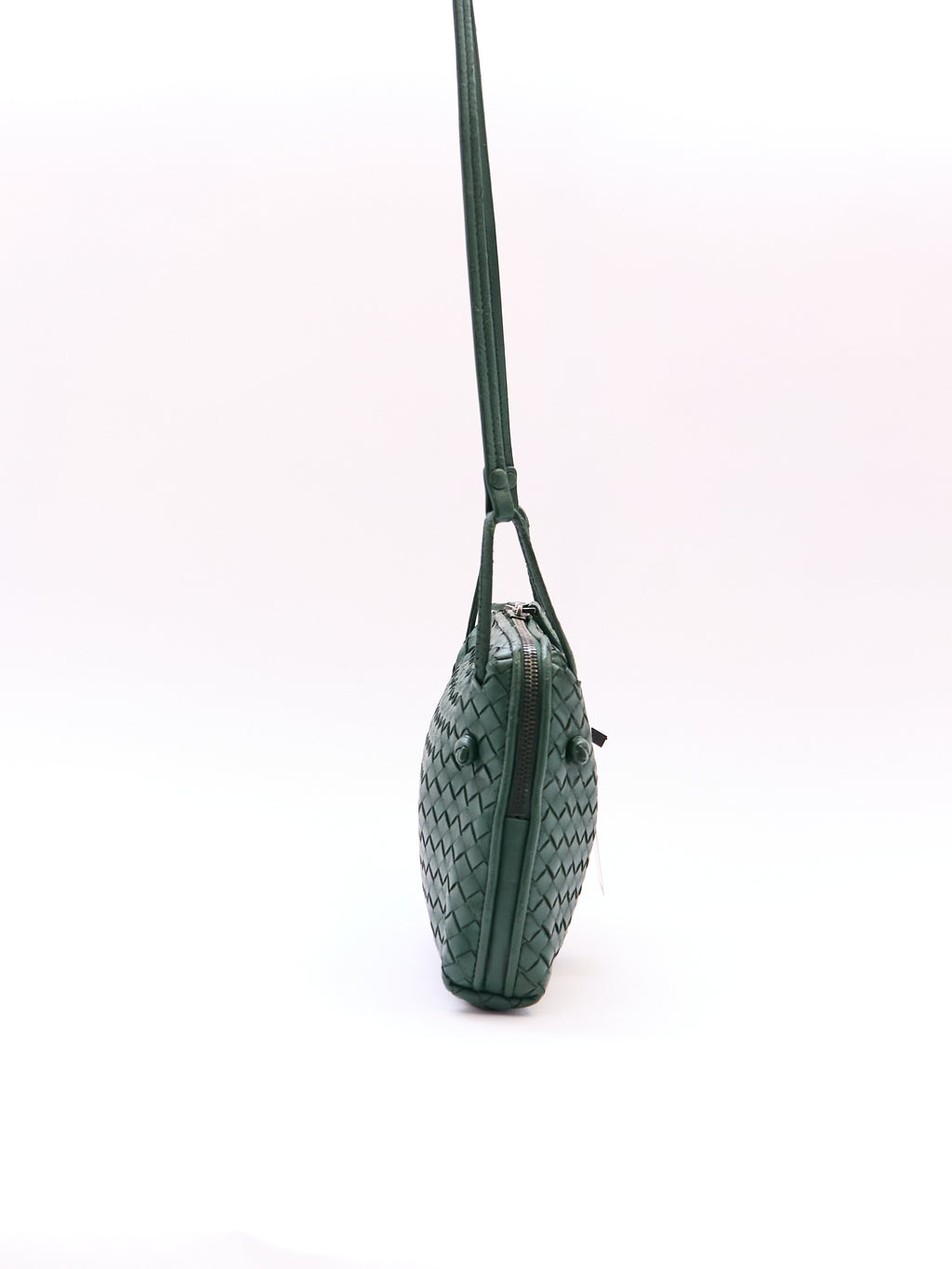 Bottega Veneta Green Intrecciato Leather Crossbody