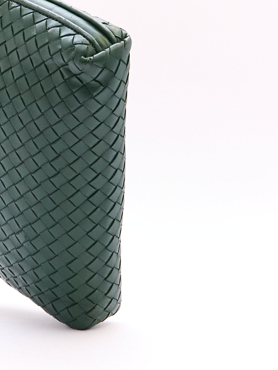 Bottega Veneta Green Intrecciato Leather Crossbody
