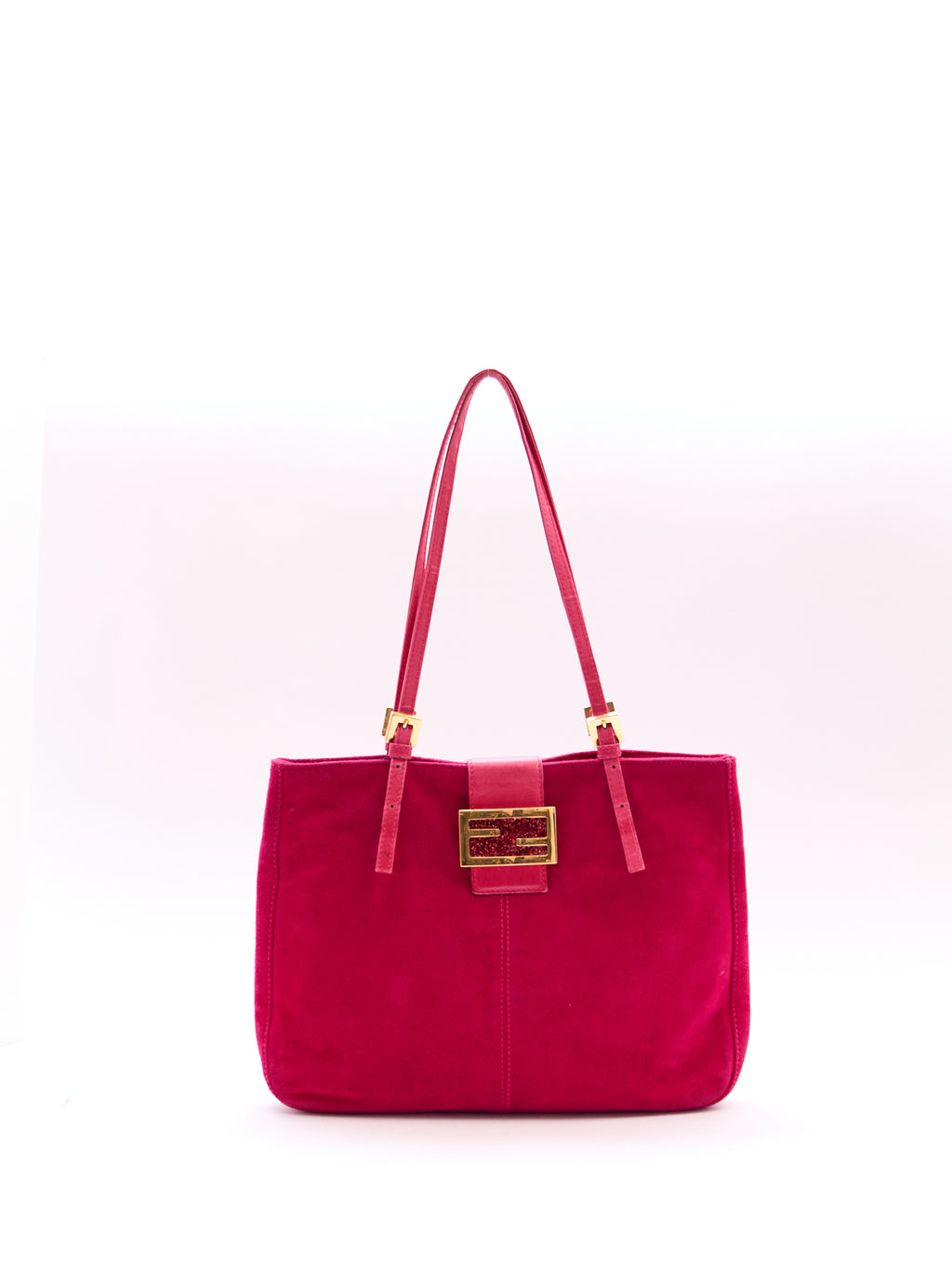Fendi Pink Suede Logo Tote