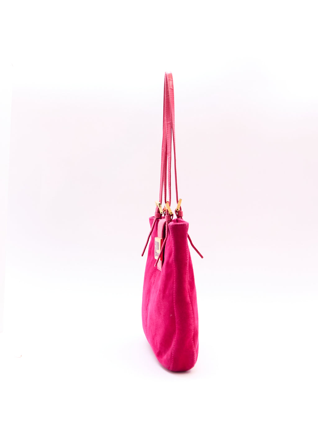 Fendi Pink Suede Logo Tote
