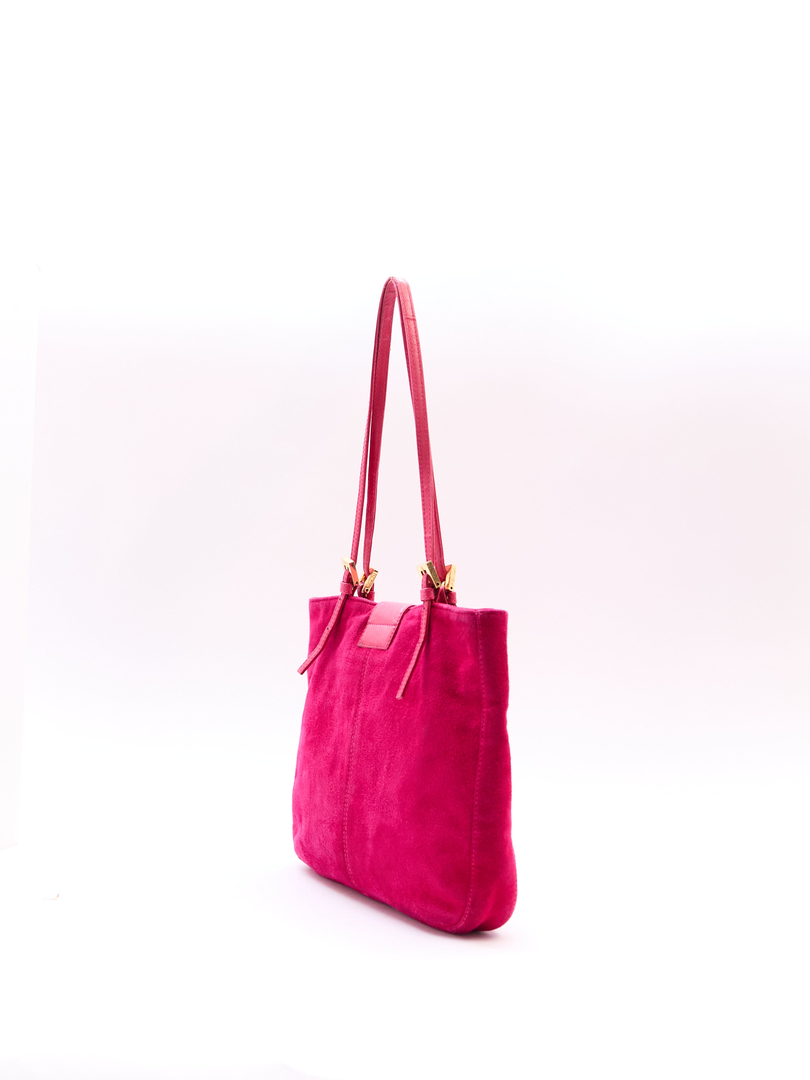 Fendi Pink Suede Logo Tote