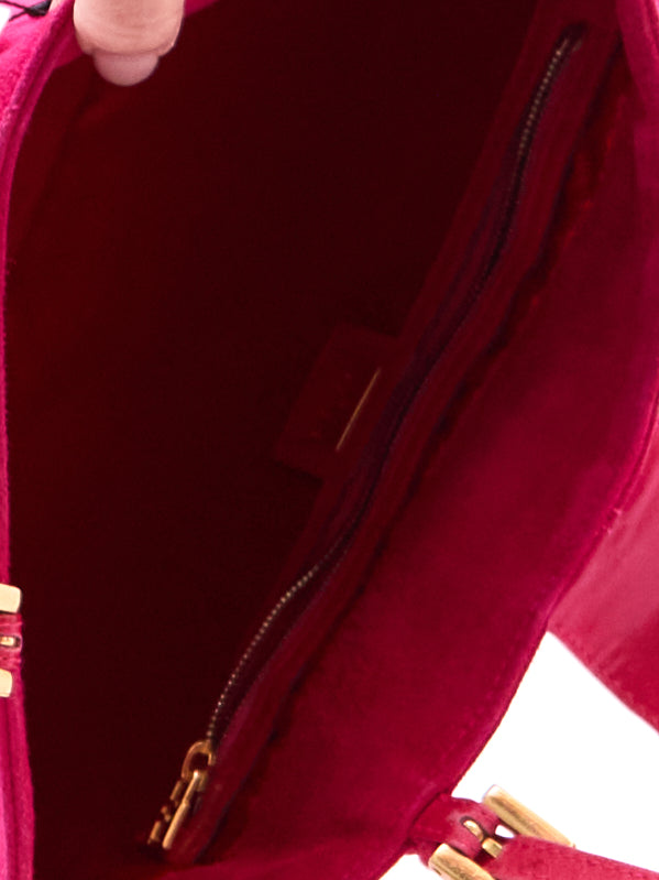 Fendi Pink Suede Logo Tote