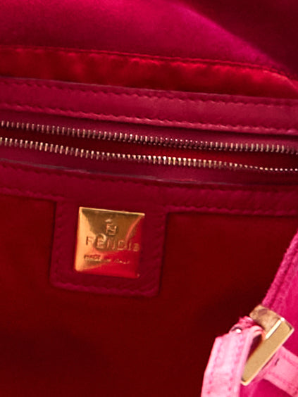 Fendi Pink Suede Logo Tote