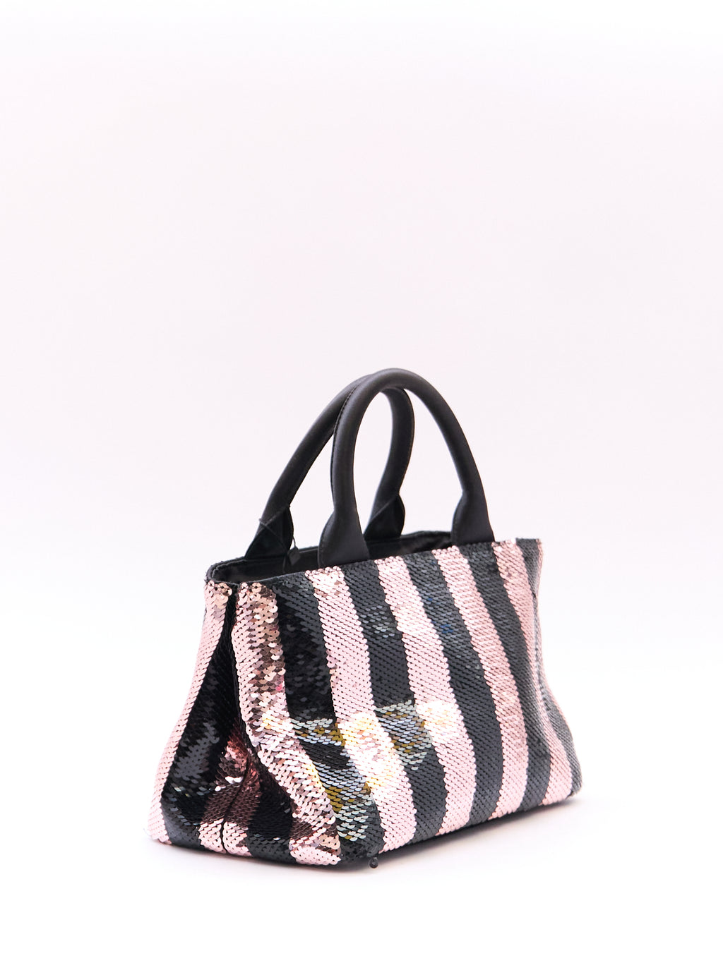 Prada Sequin Canapa Mini Tote with Crossbody