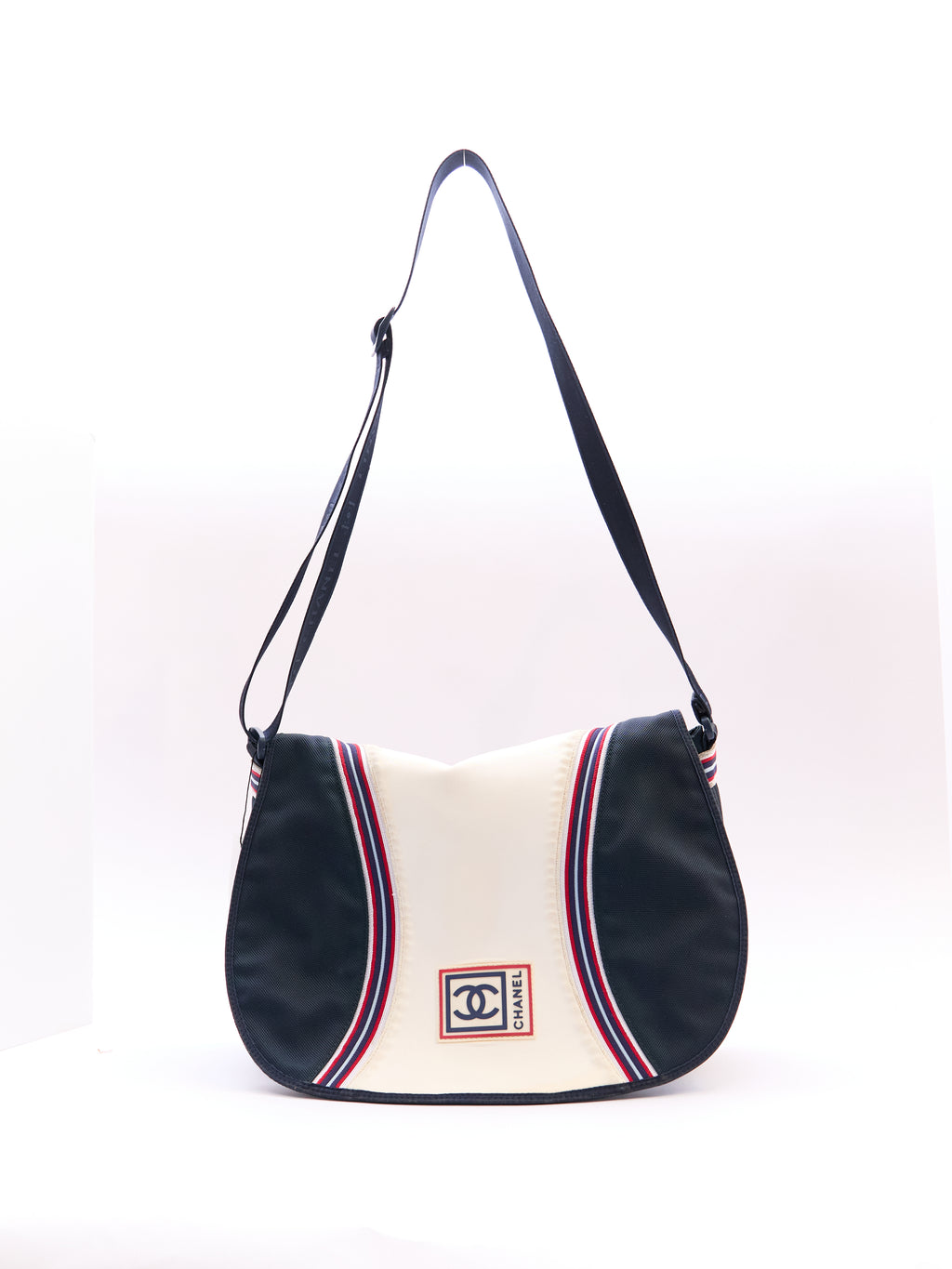 Chanel Navy White Logo Sport Crossbody