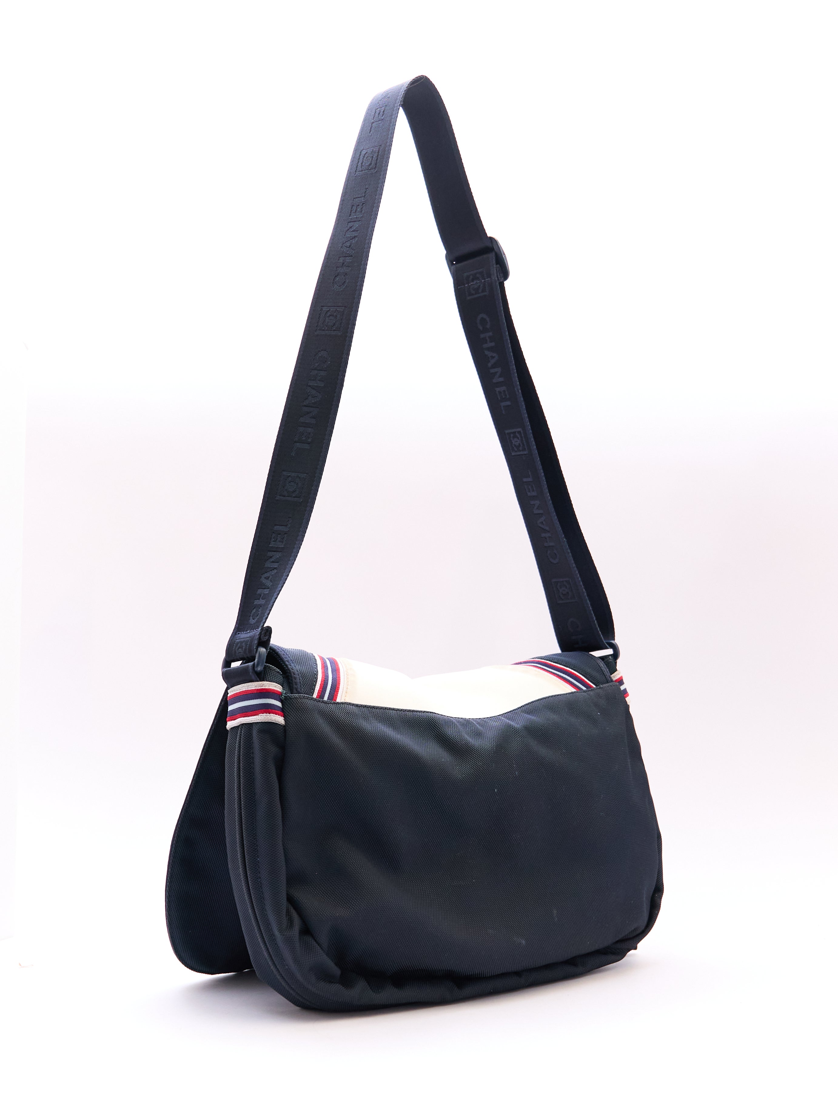 Chanel Navy White Logo Sport Crossbody
