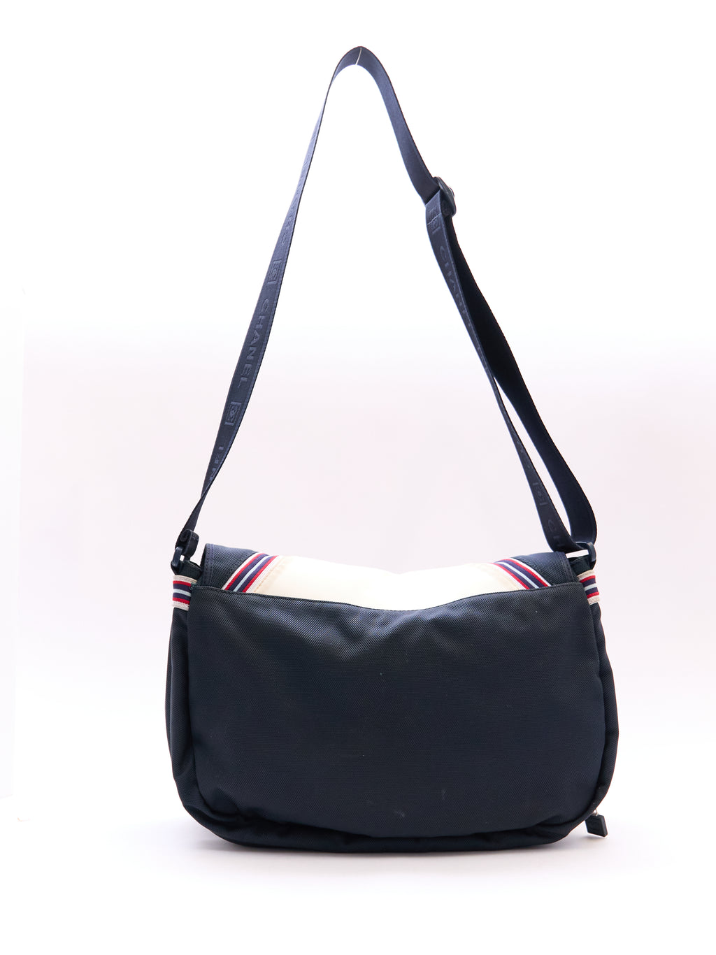 Chanel Navy White Logo Sport Crossbody