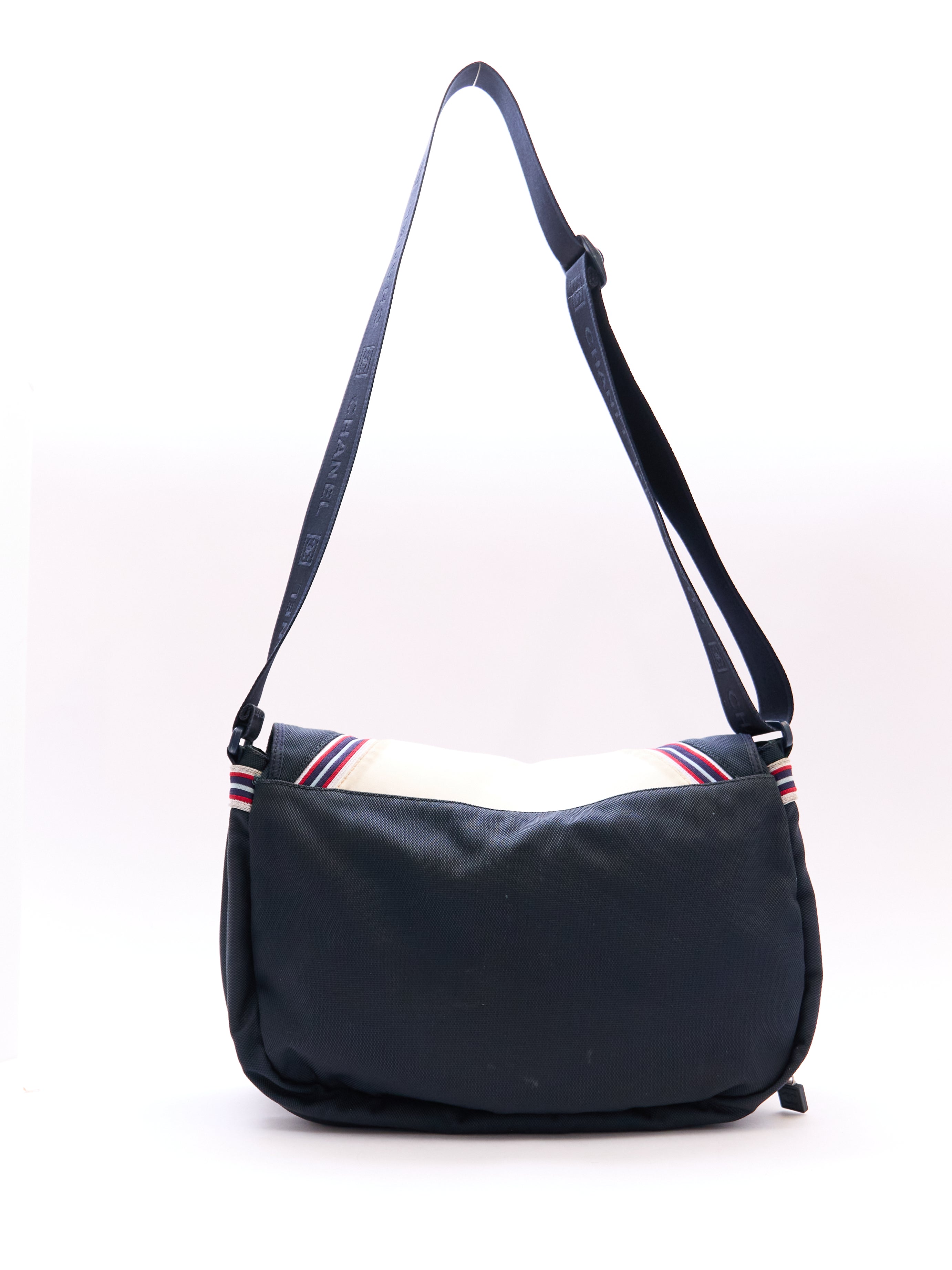 Chanel Navy White Logo Sport Crossbody