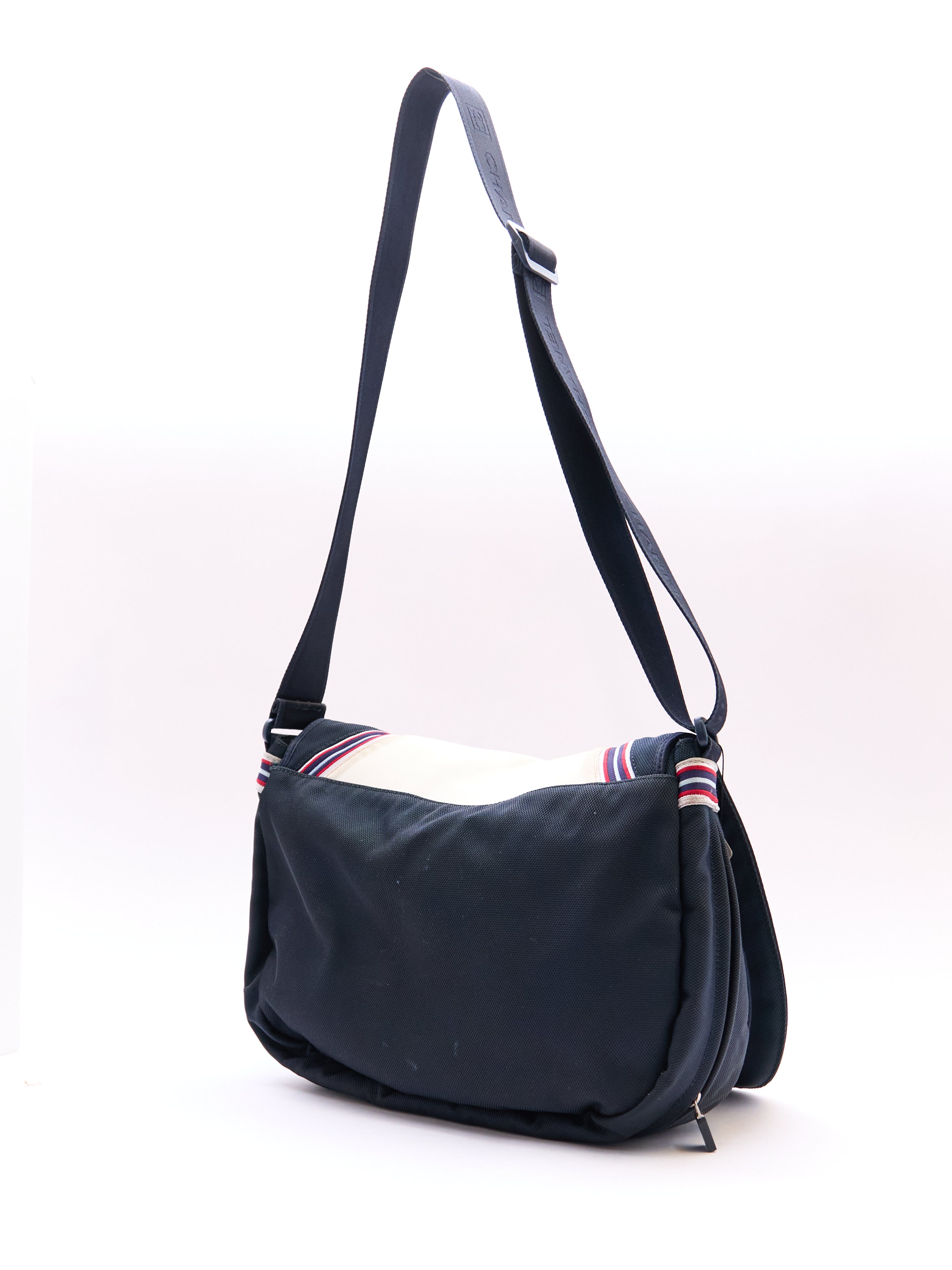 Chanel Navy White Logo Sport Crossbody