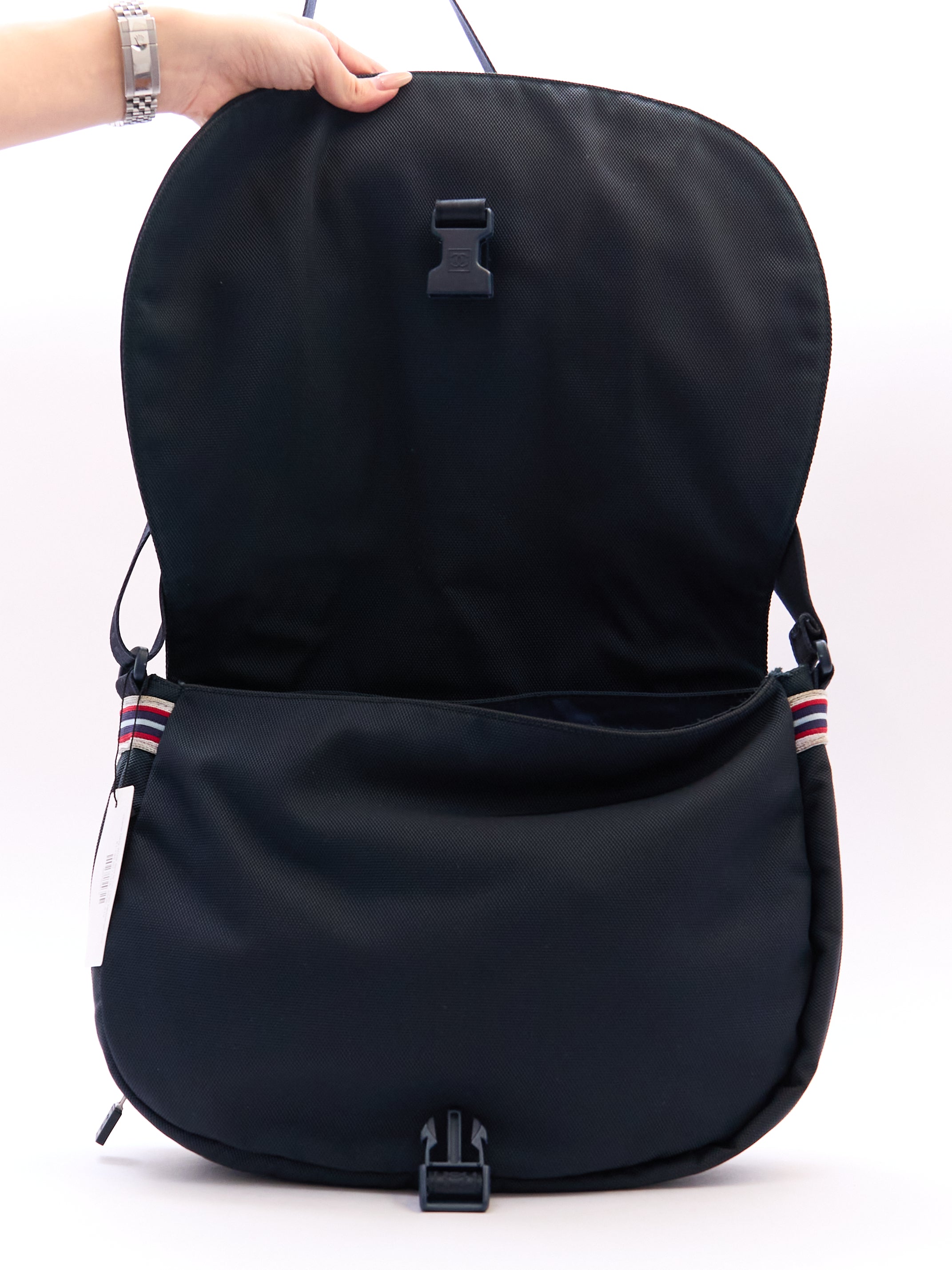 Chanel Navy White Logo Sport Crossbody