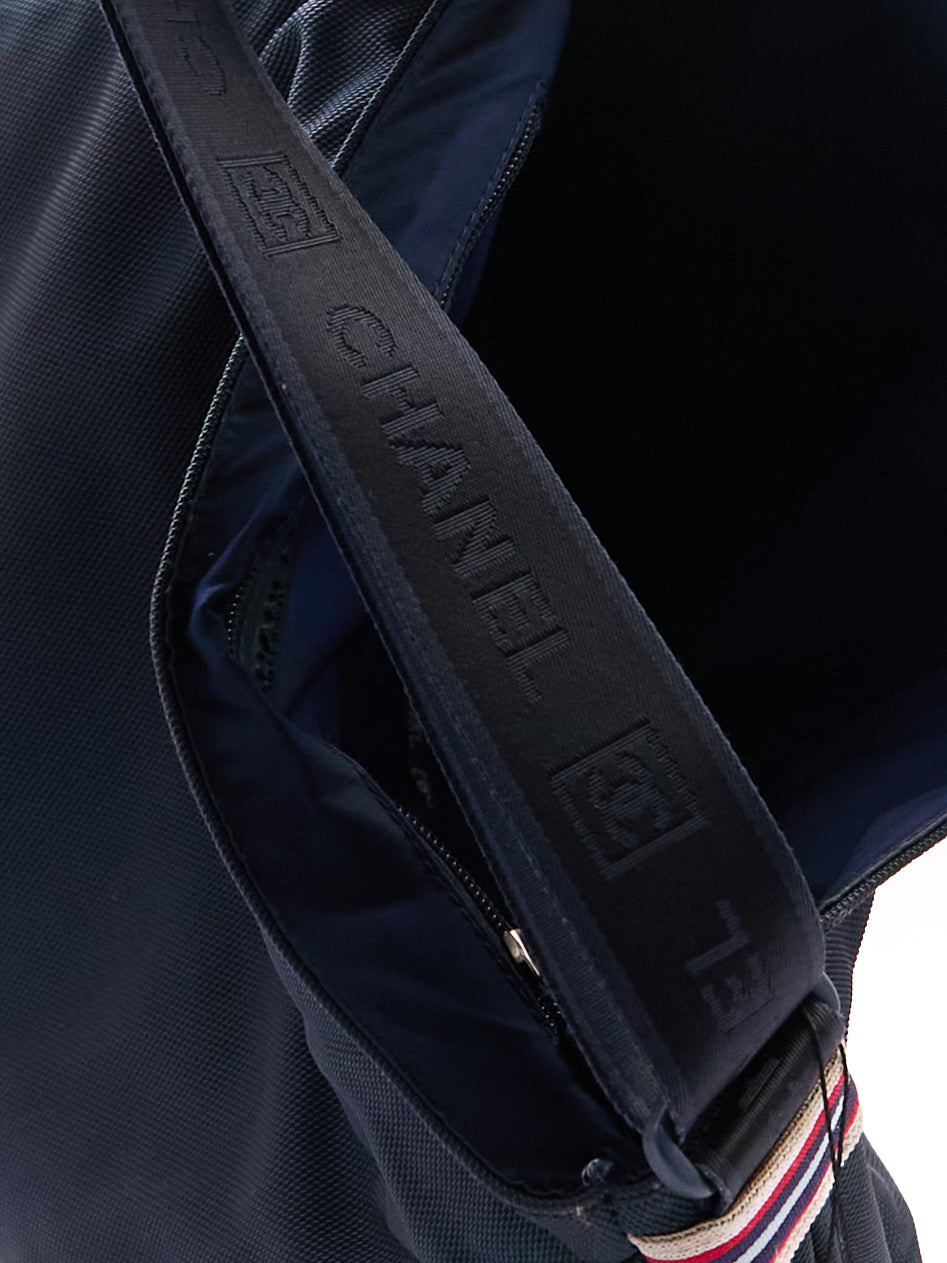 Chanel Navy White Logo Sport Crossbody