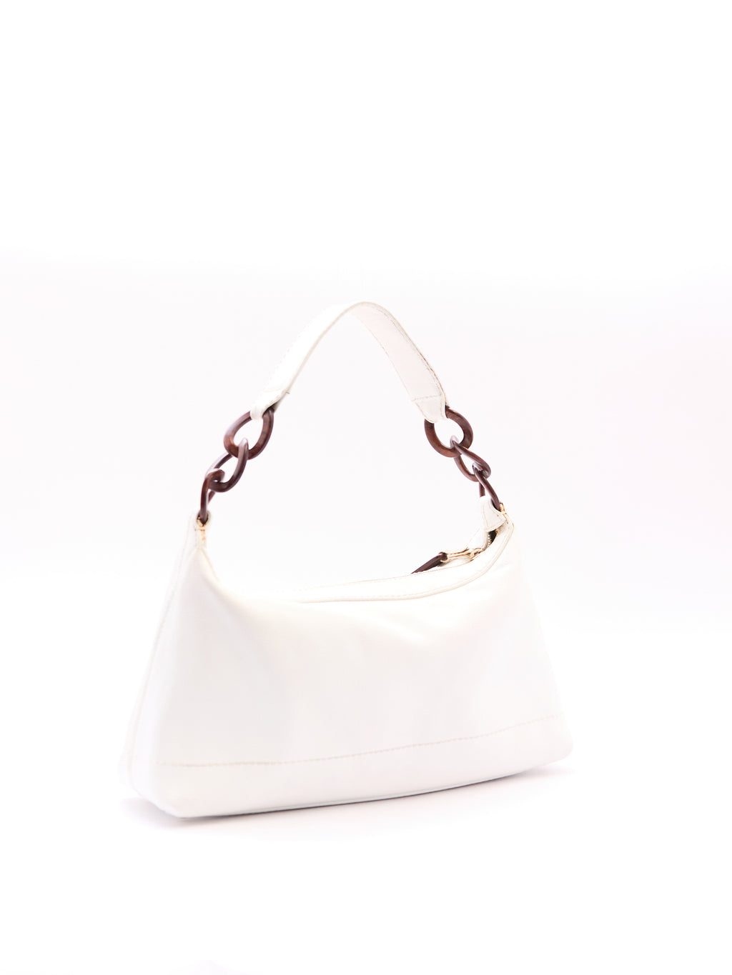 Chanel White Leather CC Shoulder Bag