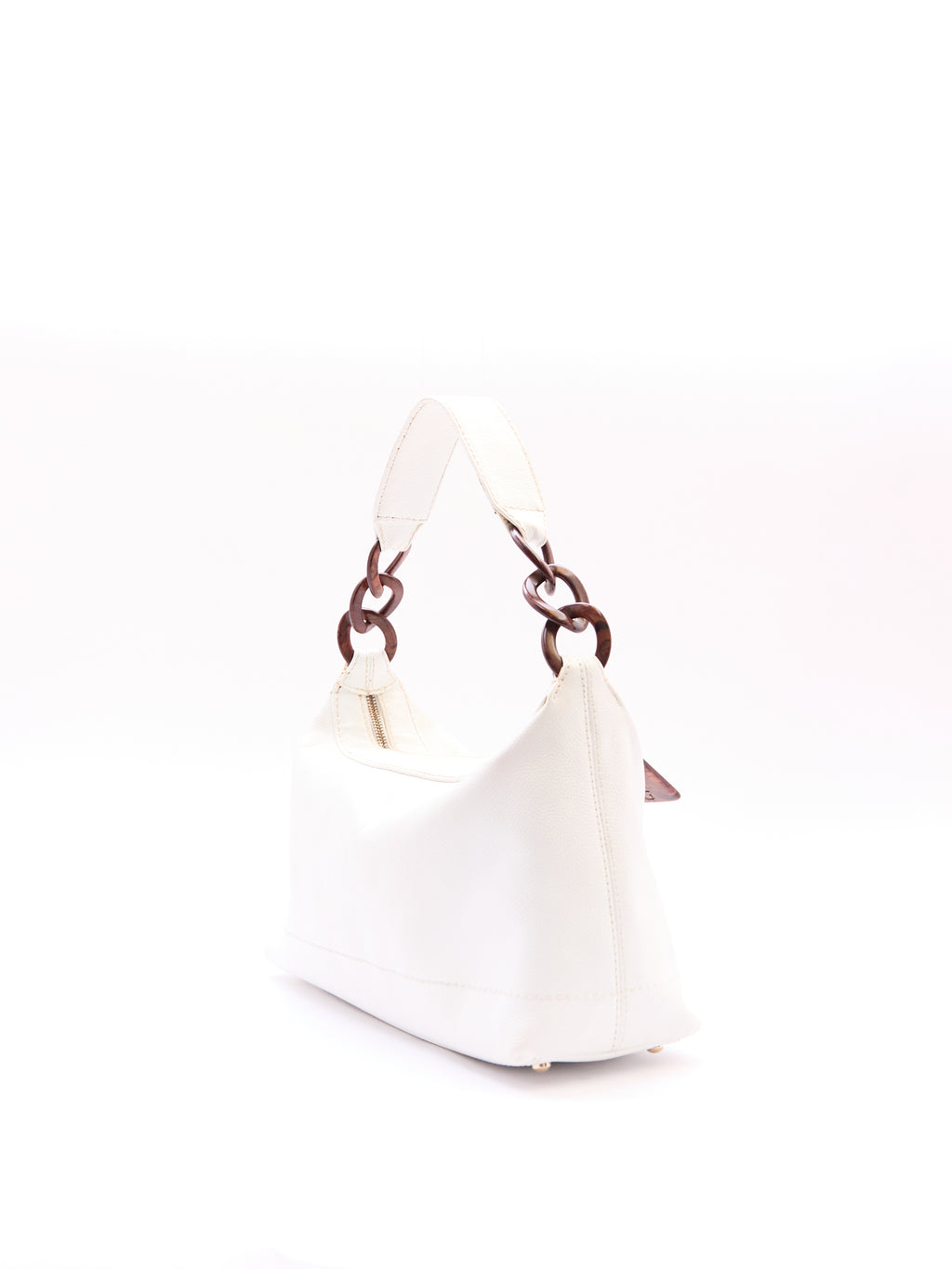 Chanel White Leather CC Shoulder Bag