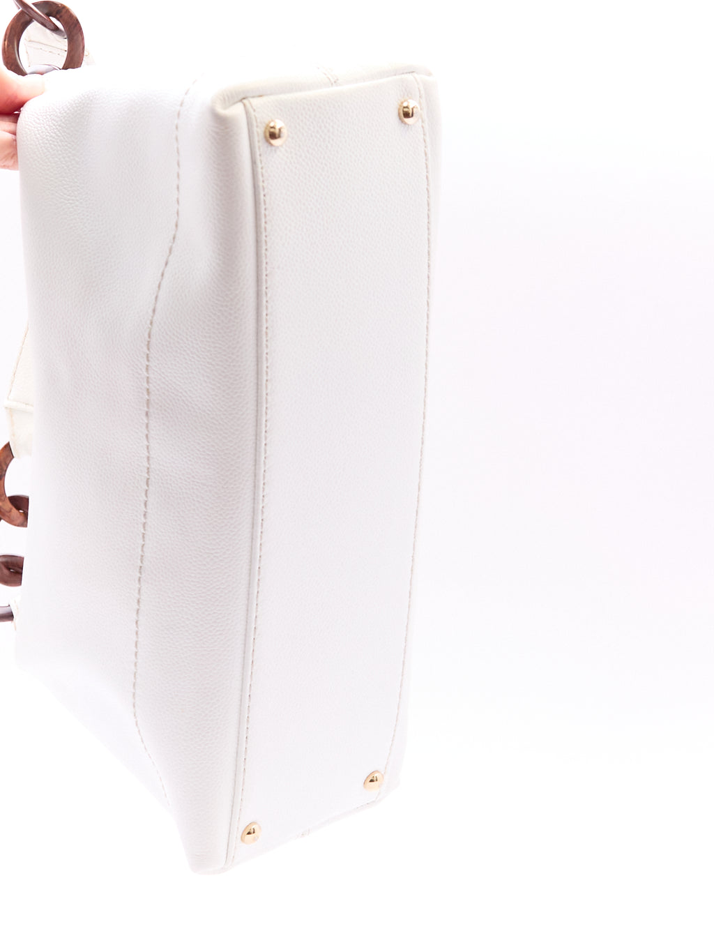 Chanel White Leather CC Shoulder Bag