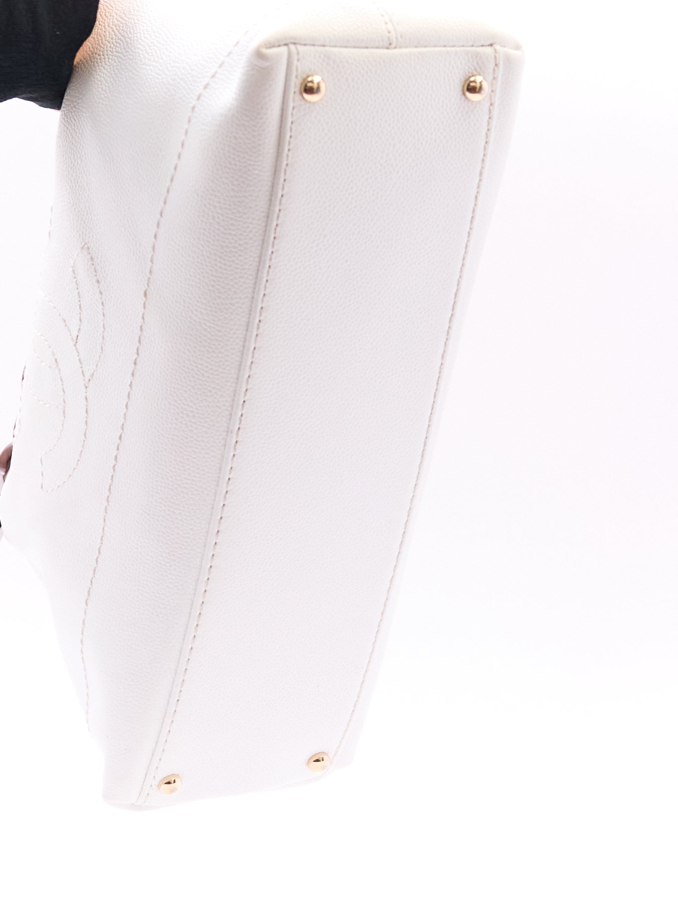 Chanel White Leather CC Shoulder Bag