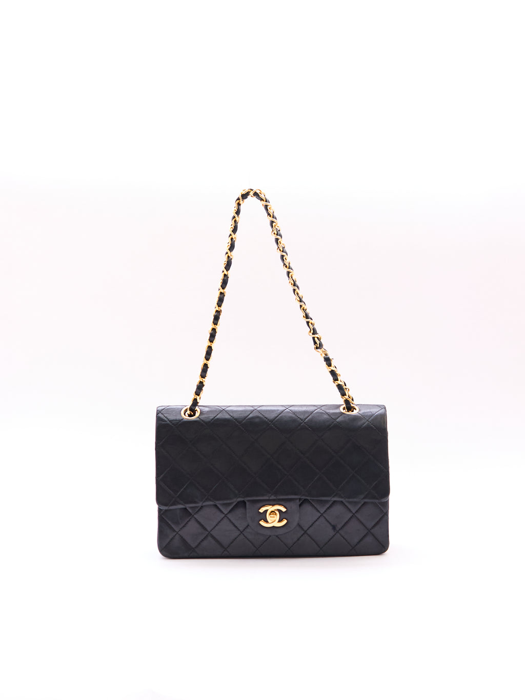 Chanel Black Classic Double Flap 25 Lambskin Shoulder Bag