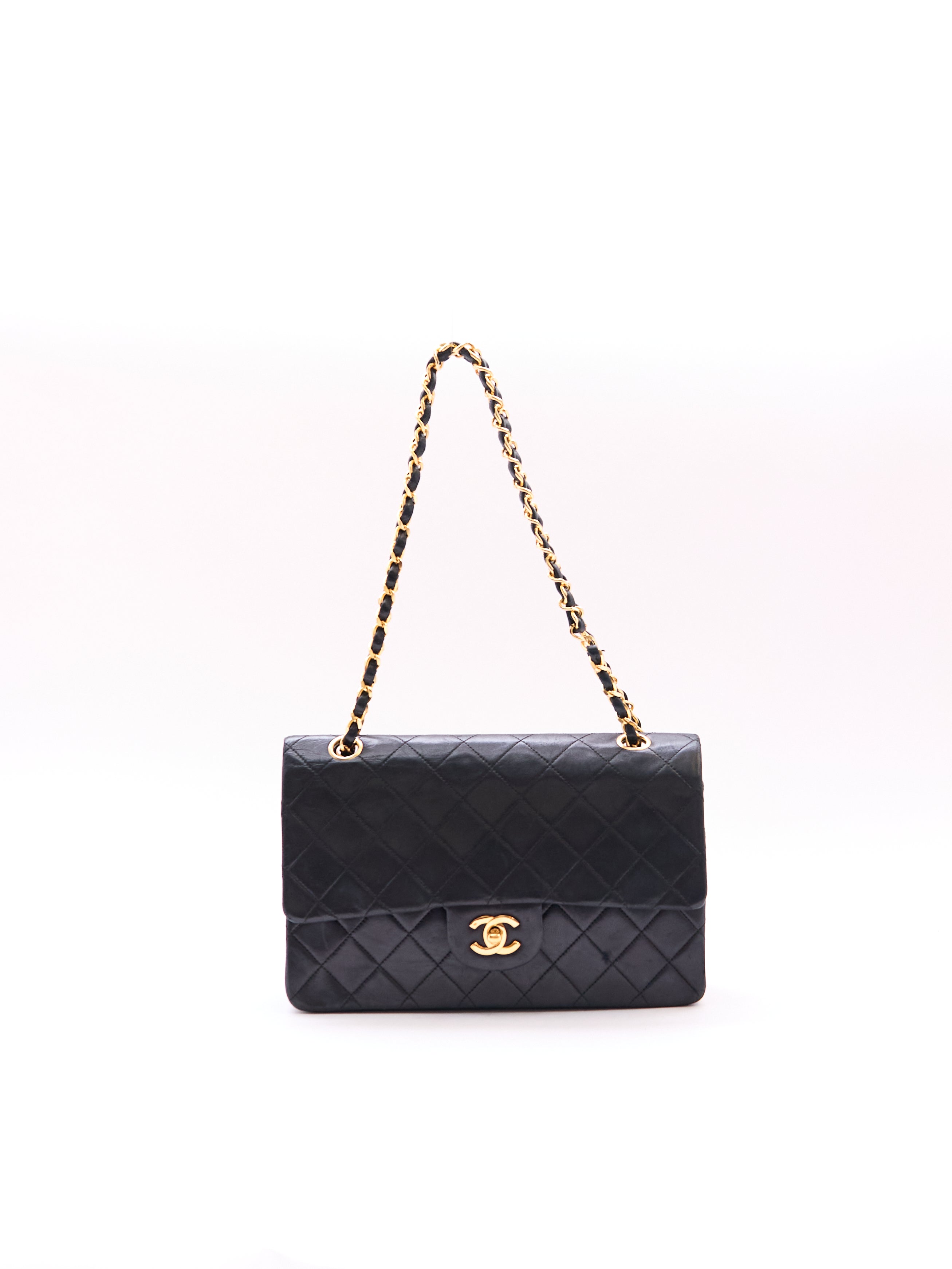 Chanel Black Classic Double Flap 25 Lambskin Shoulder Bag