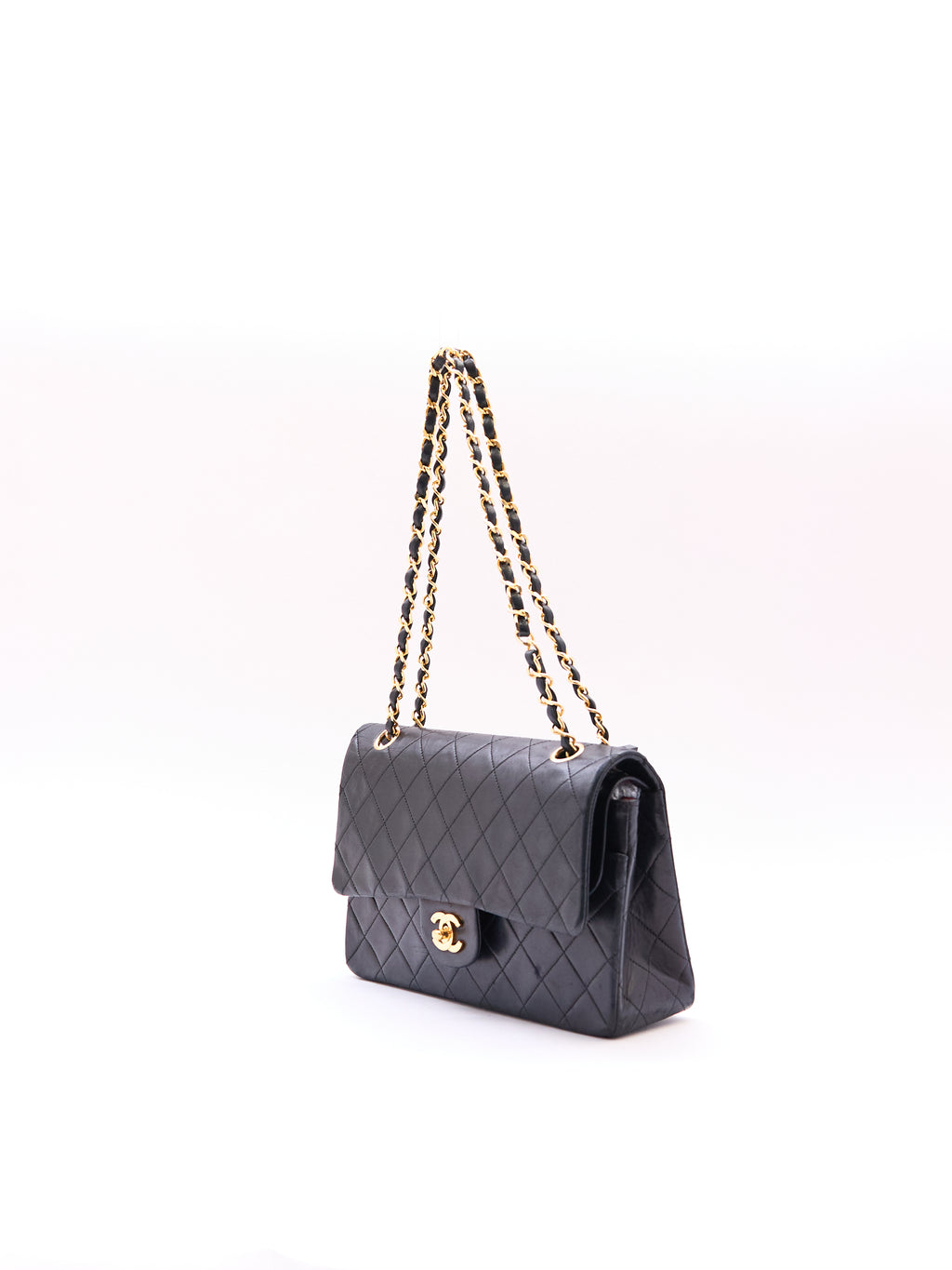 Chanel Black Classic Double Flap 25 Lambskin Shoulder Bag