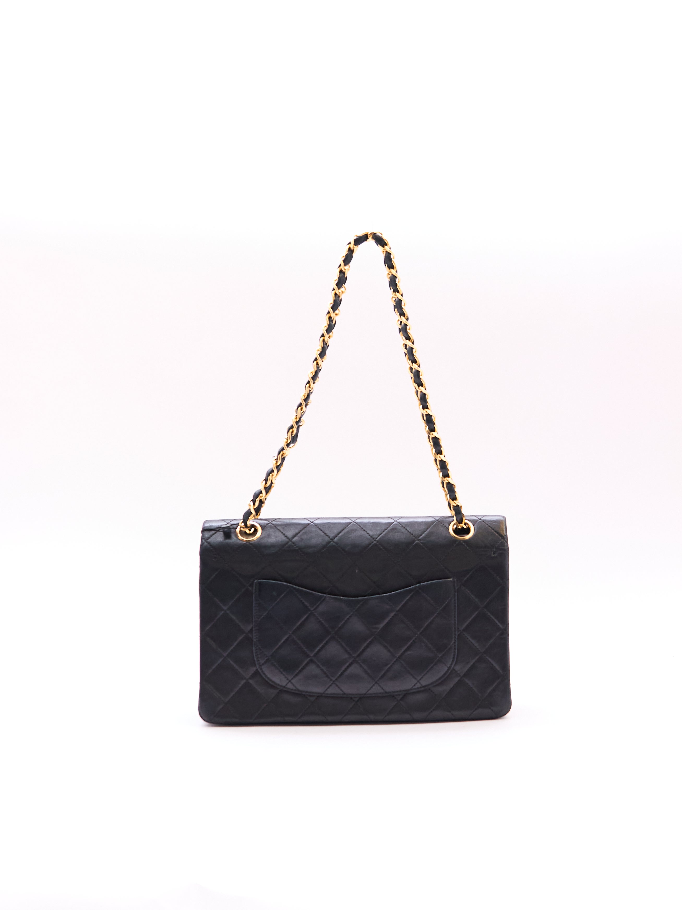 Chanel Black Classic Double Flap 25 Lambskin Shoulder Bag