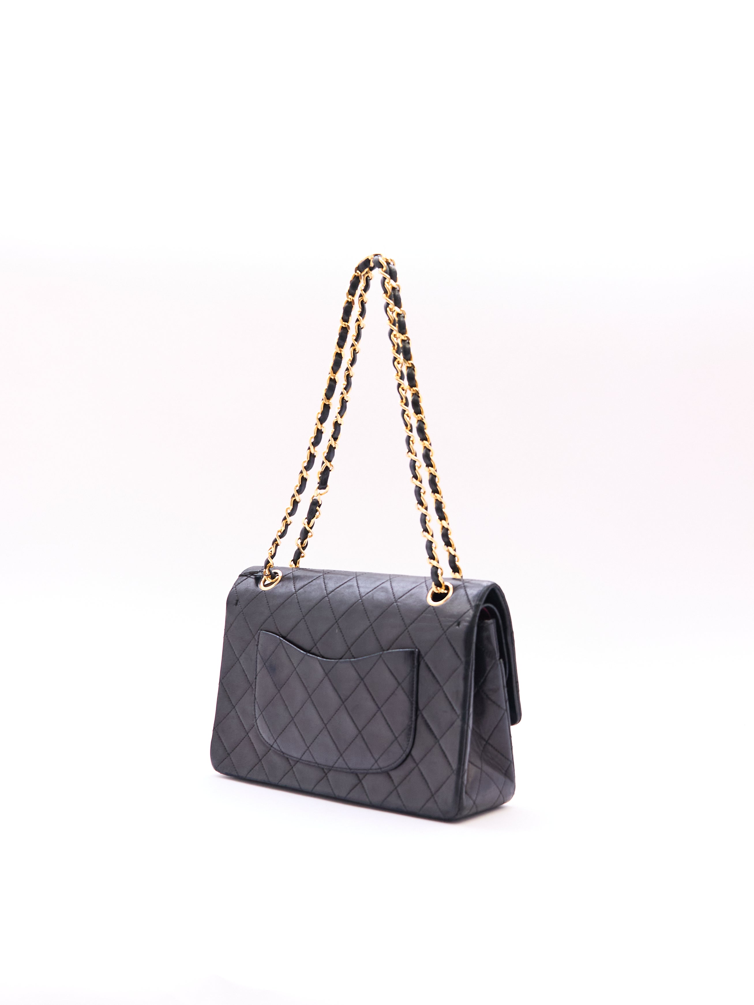 Chanel Black Classic Double Flap 25 Lambskin Shoulder Bag
