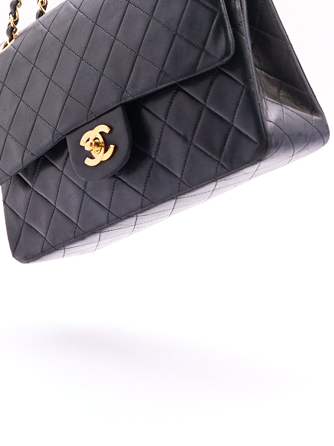 Chanel Black Classic Double Flap 25 Lambskin Shoulder Bag