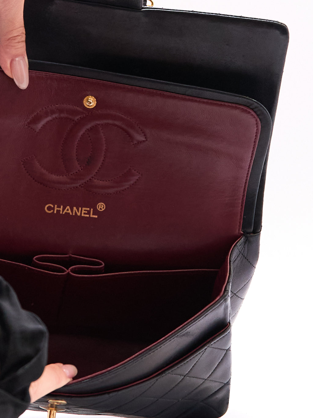 Chanel Black Classic Double Flap 25 Lambskin Shoulder Bag