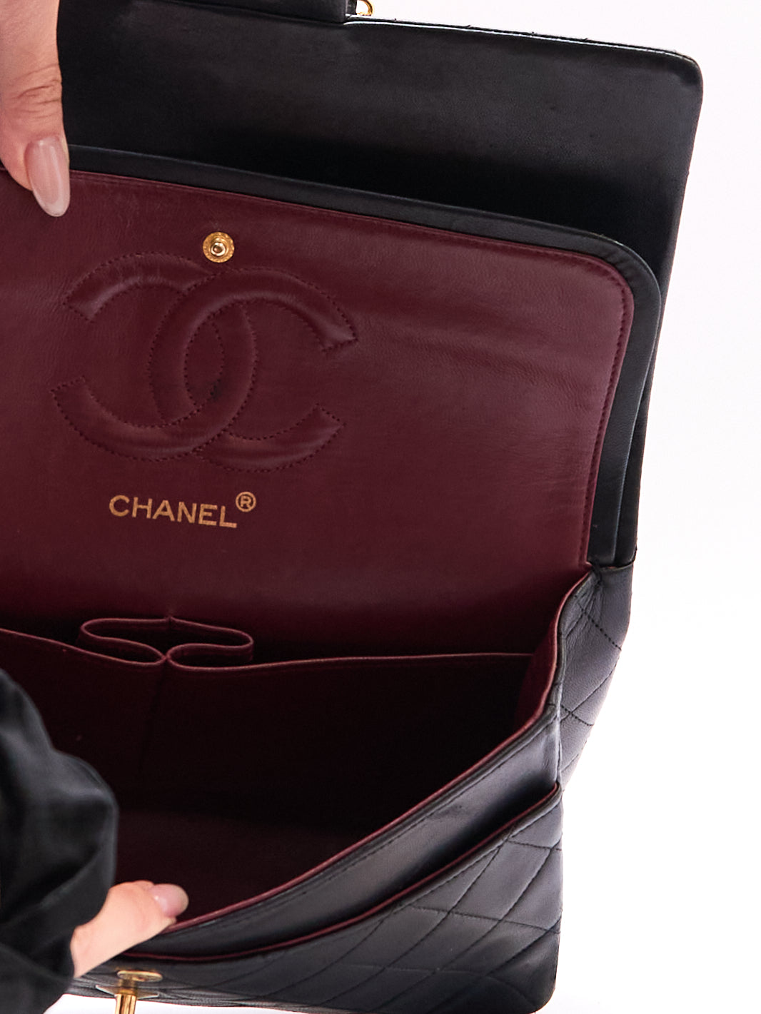 Chanel Black Classic Double Flap 25 Lambskin Shoulder Bag