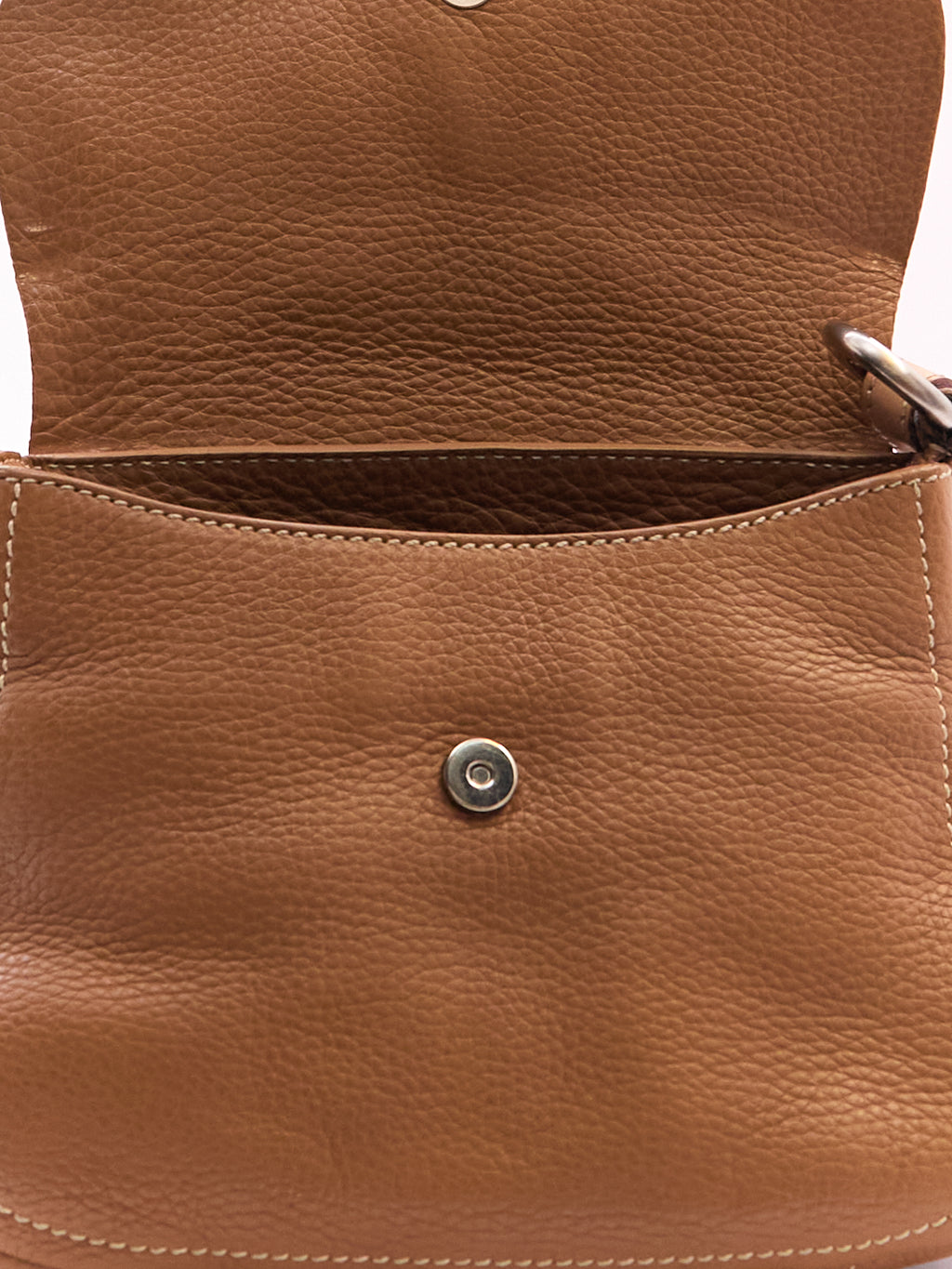 Prada Vitello Ring Brown Leather Shoulder Bag
