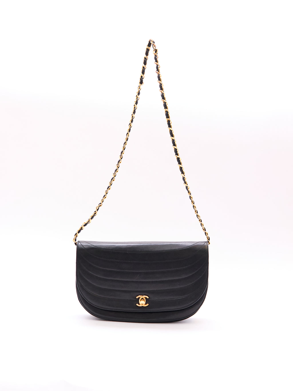 Chanel Half Moon Lambskin Shoulder Bag