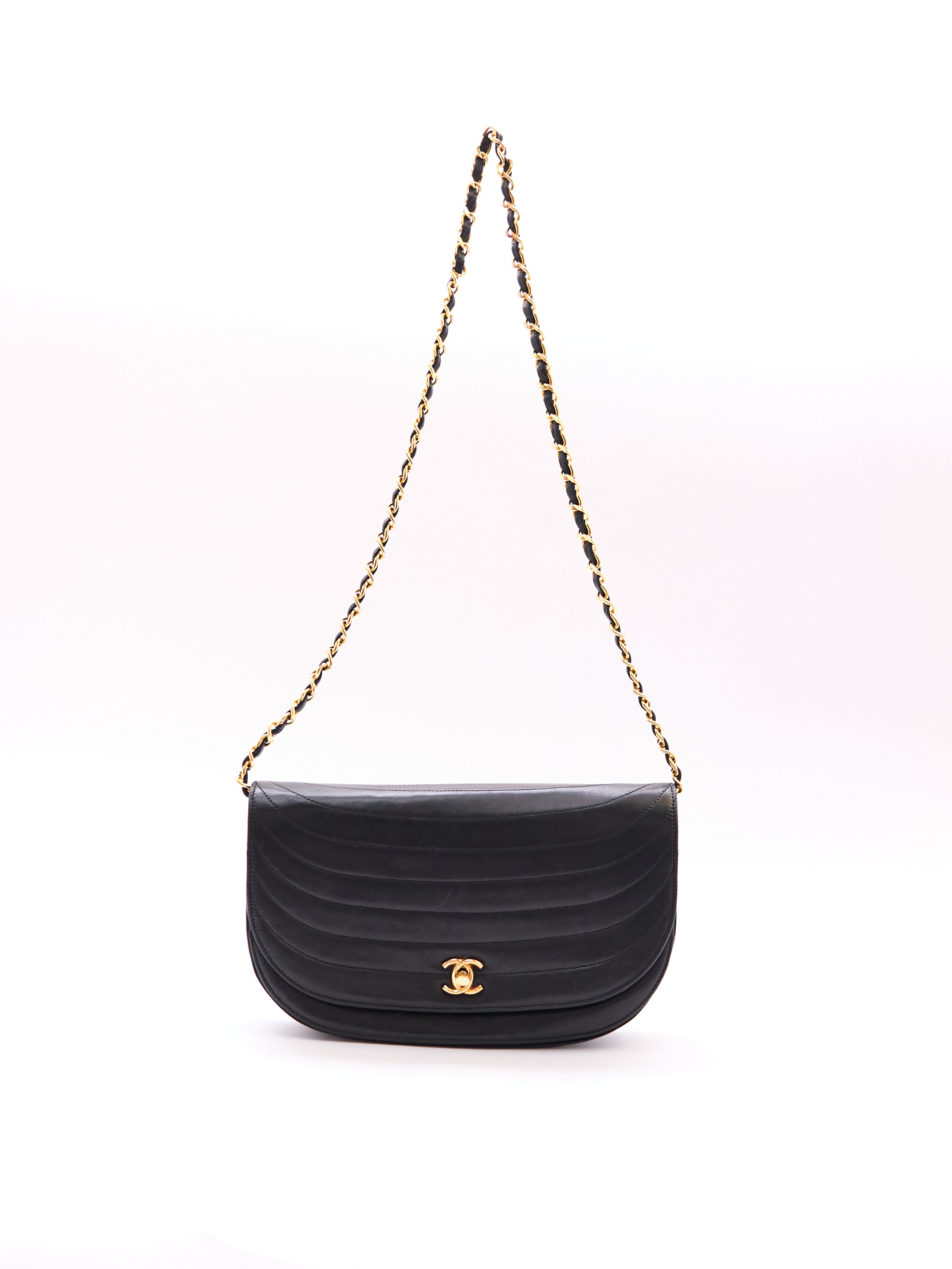 Chanel Half Moon Lambskin Shoulder Bag